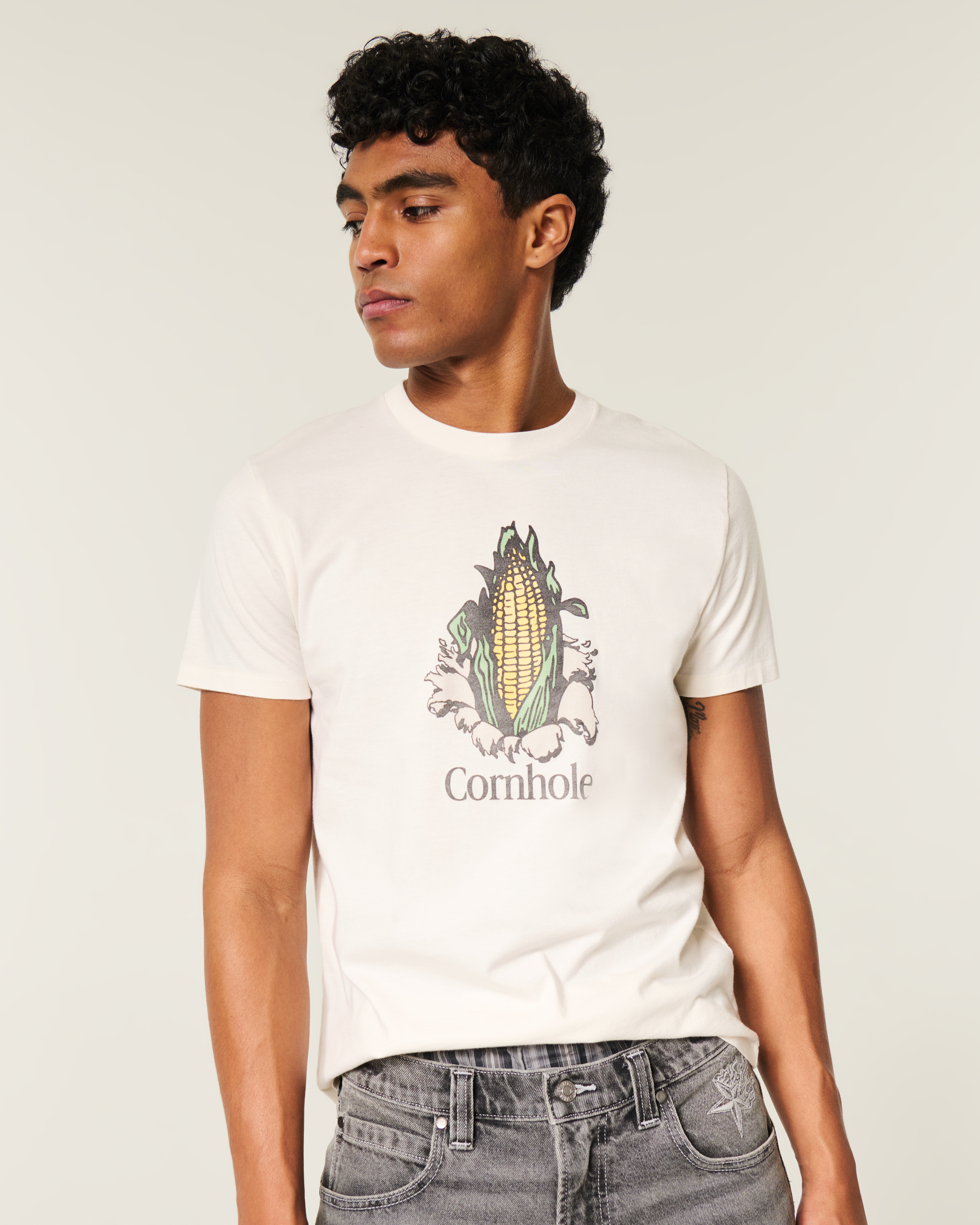 Мужские футболки Hollister Cornhole Graphic Tee — фото 2