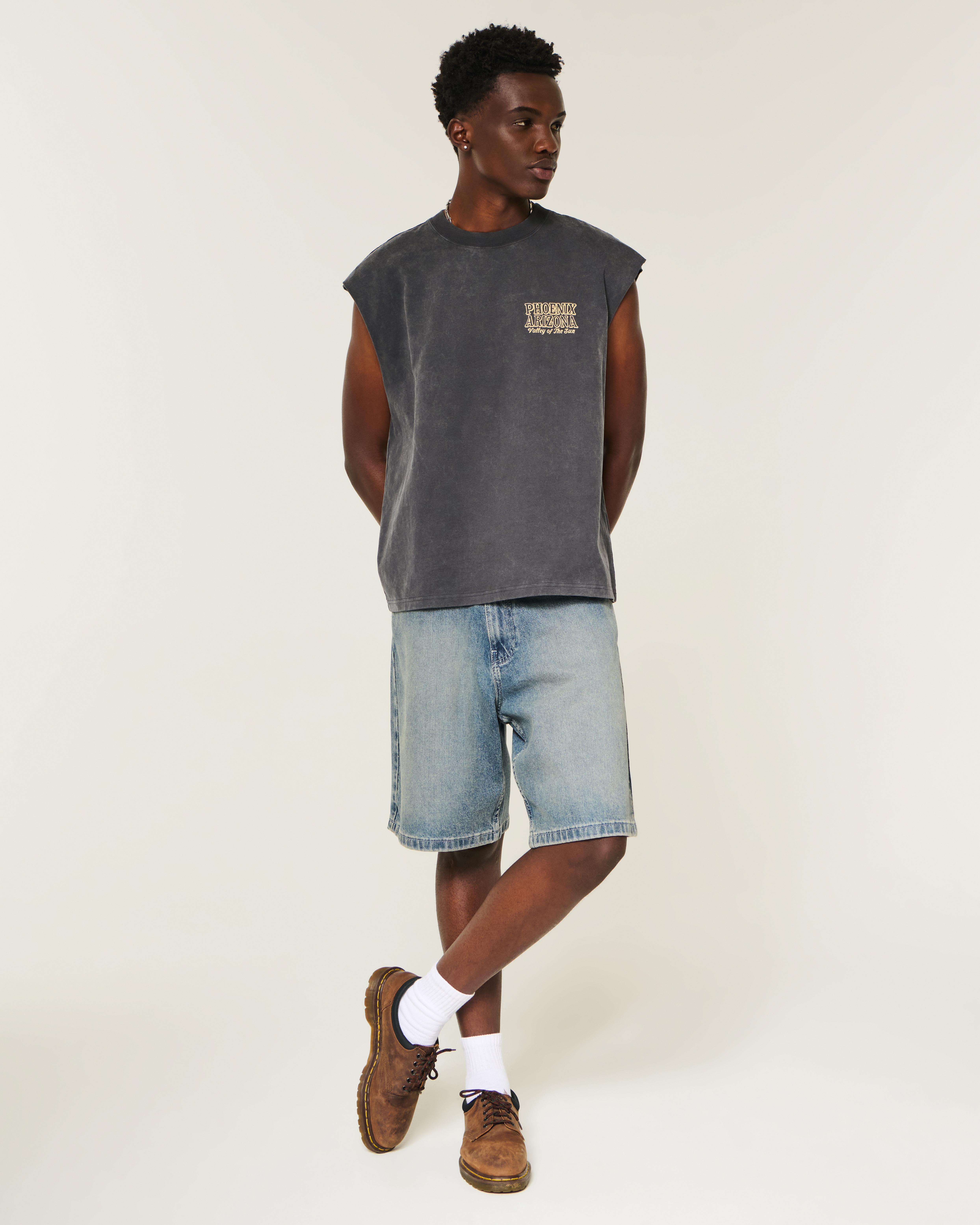 Мужские топы Hollister Boxy Heavyweight Phoenix Arizona Graphic Cutoff Tank — фото 3