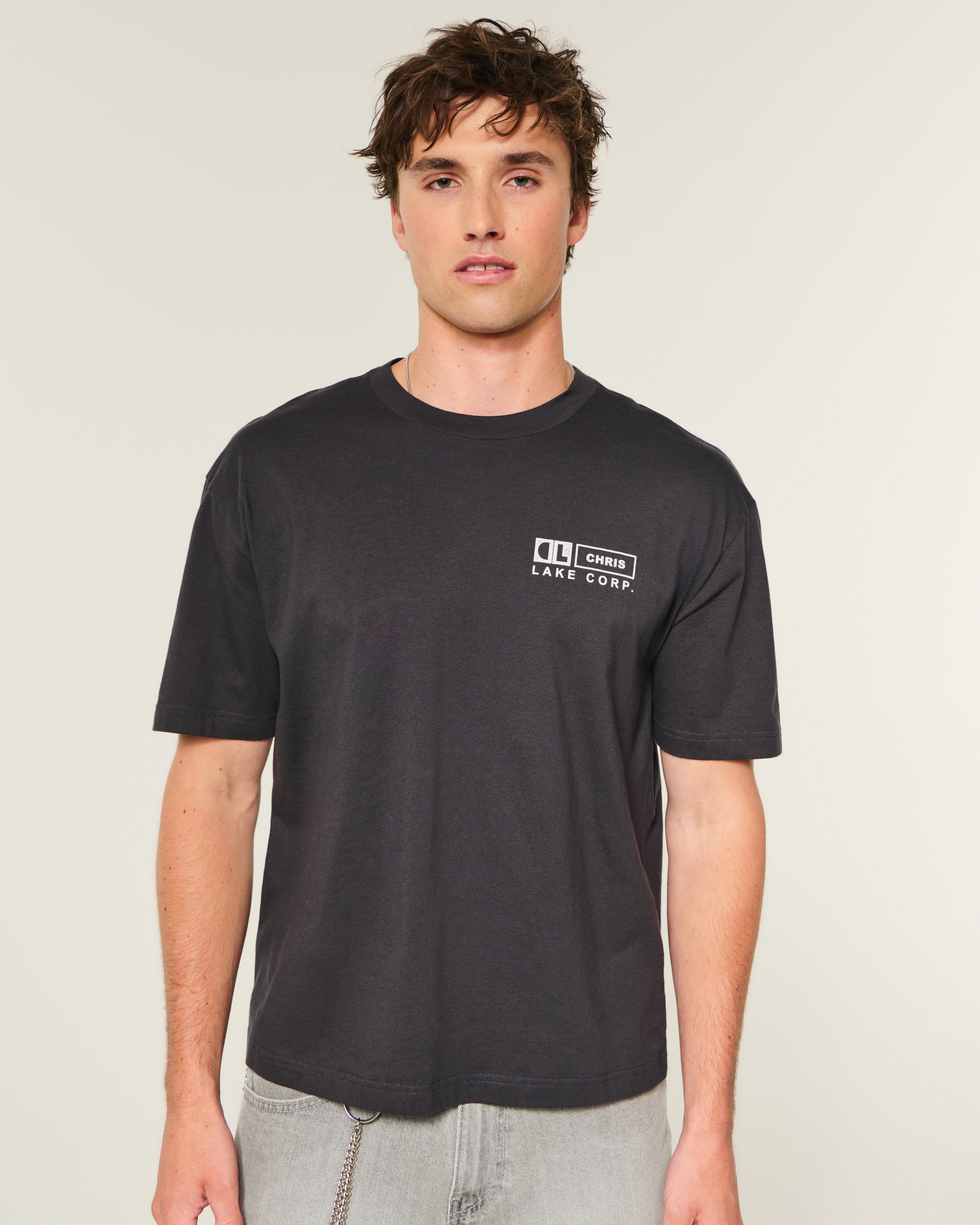 Мужские футболки Hollister Boxy Zerb Graphic Tee — фото 2