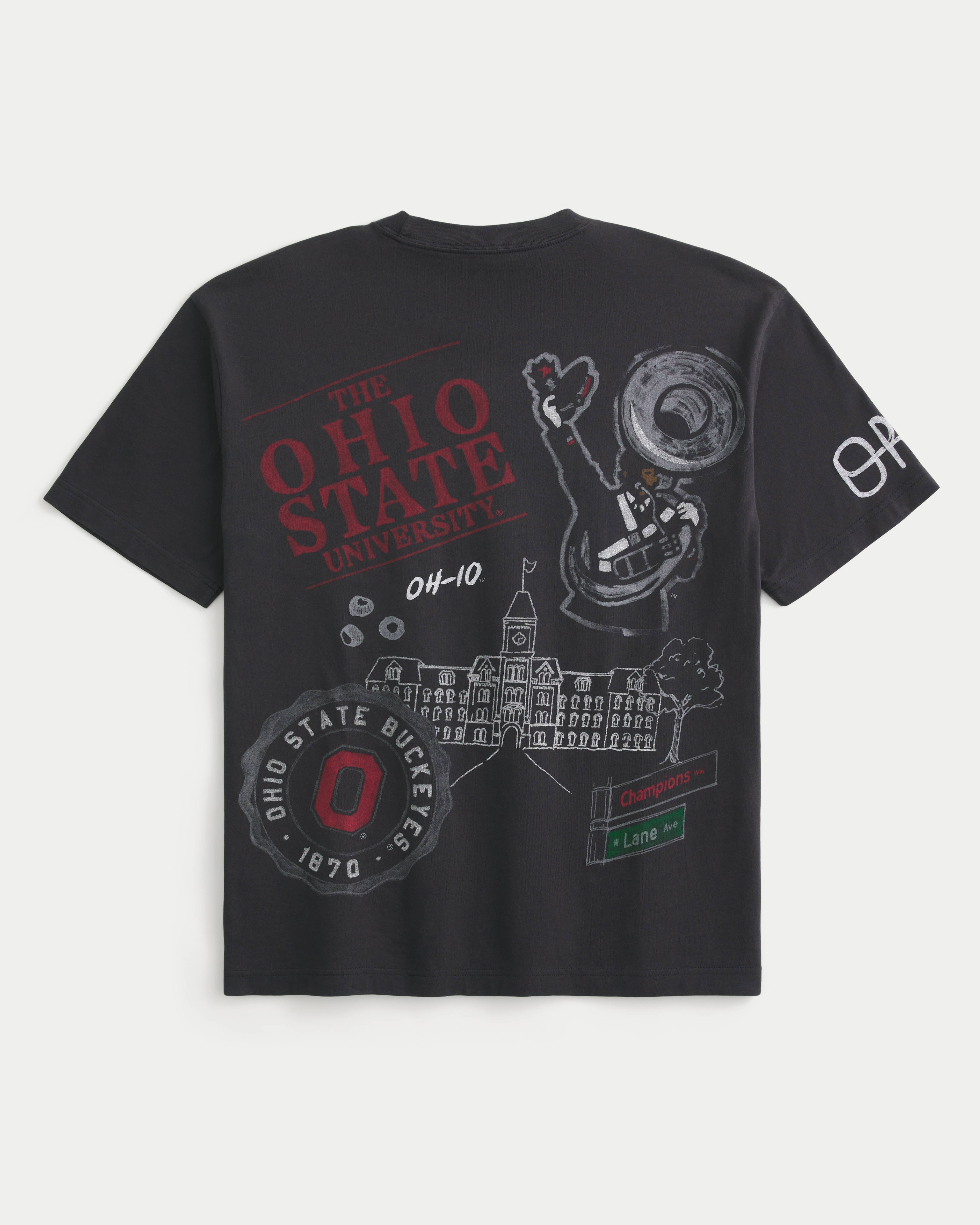 Мужские футболки Hollister Boxy The Ohio State University Buckeyes Graphic Tee
