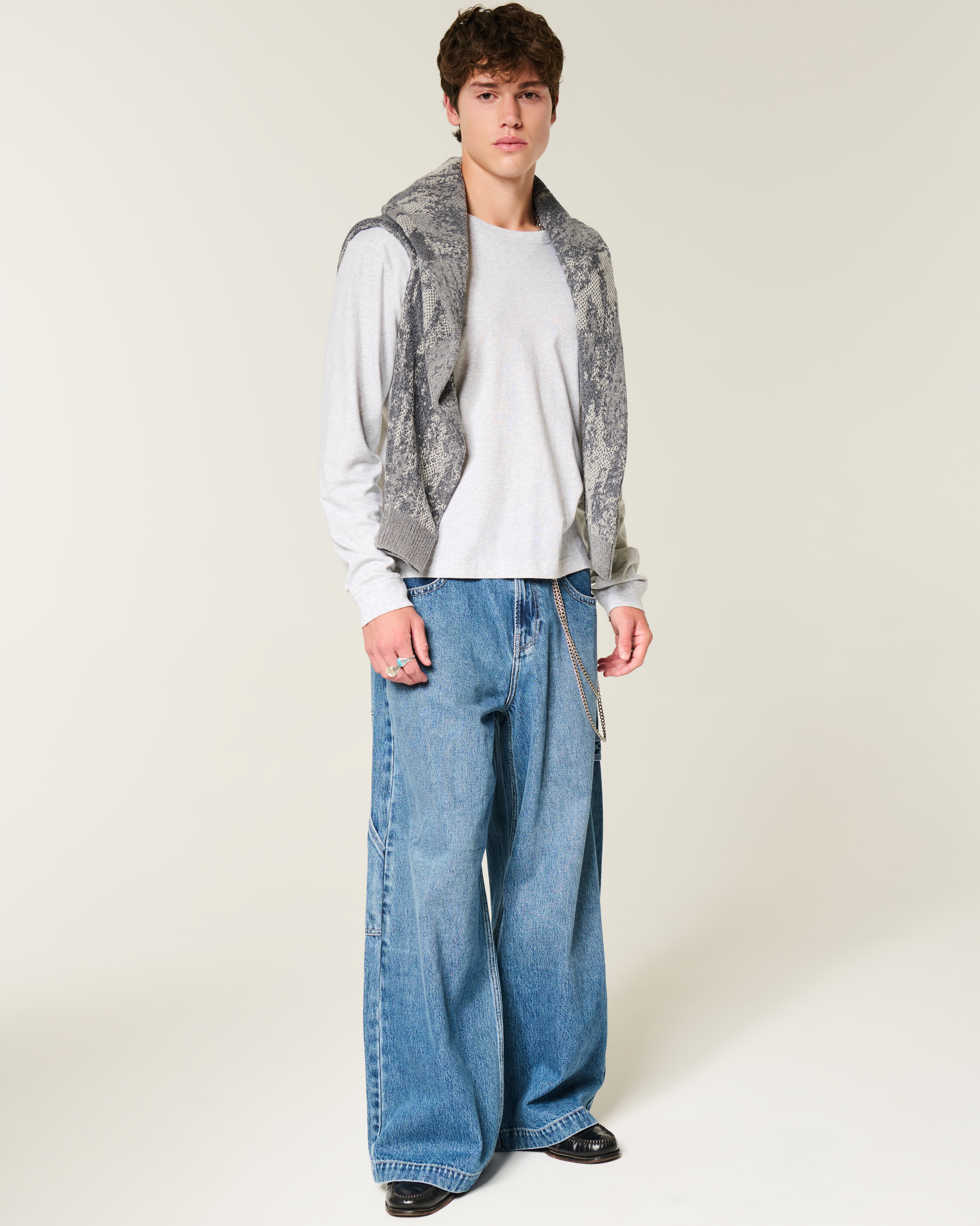 Мужские футболки Hollister Relaxed Long-Sleeve Cotton Crew T-Shirt — фото 3