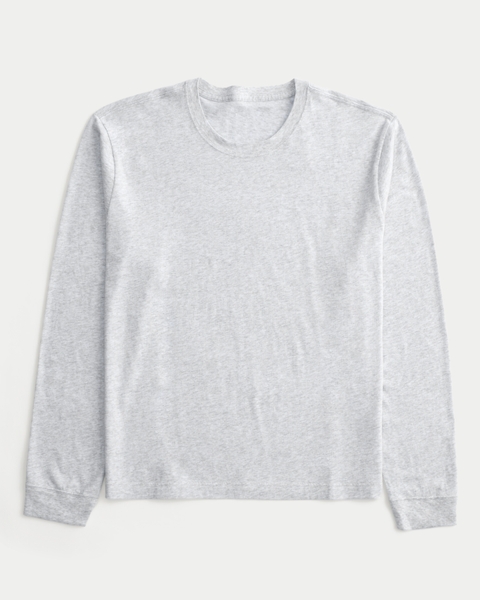 Мужские футболки Hollister Relaxed Long-Sleeve Cotton Crew T-Shirt