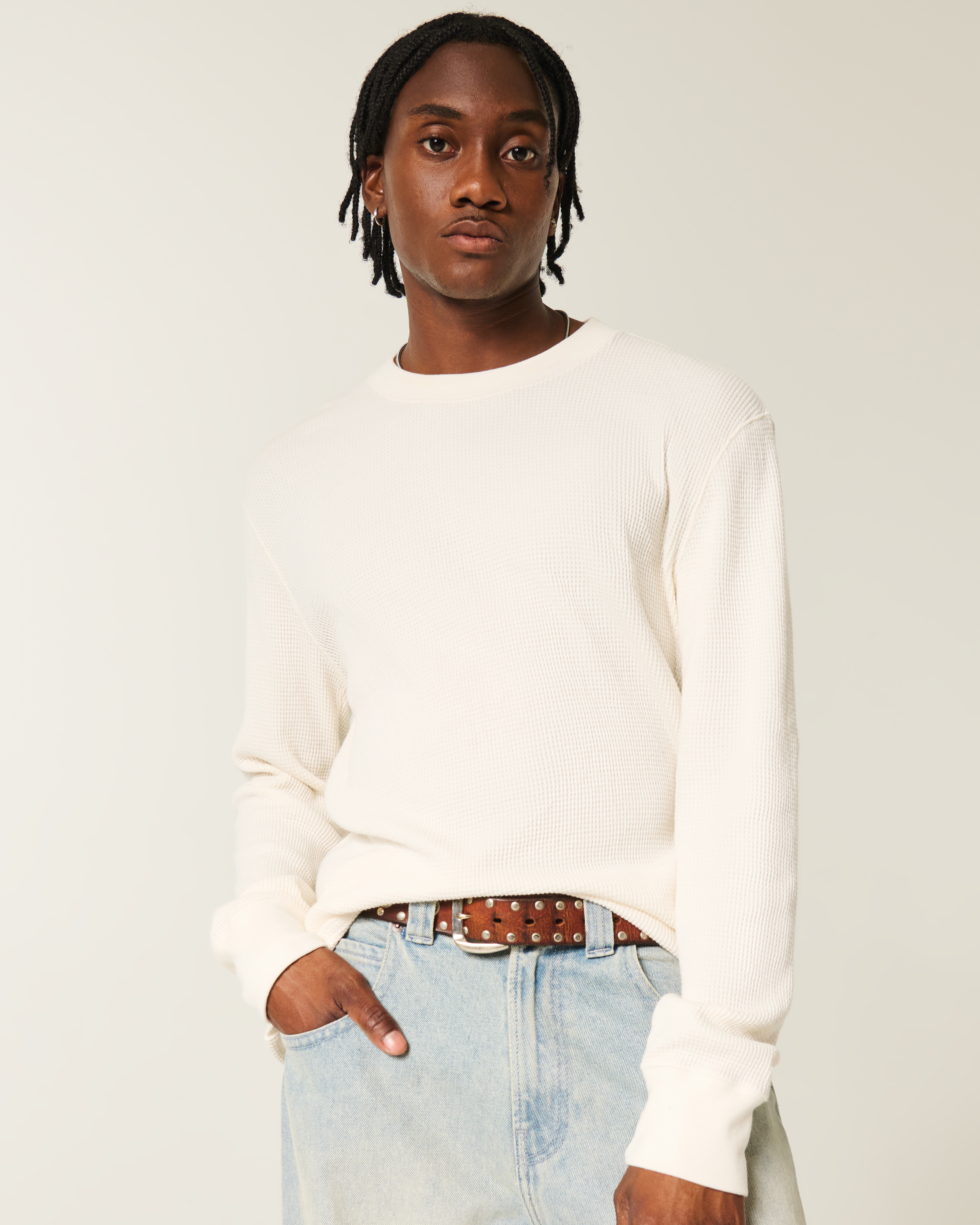 Мужские футболки Hollister Relaxed Long-Sleeve Thermal Crew Camo T-Shirt — фото 2