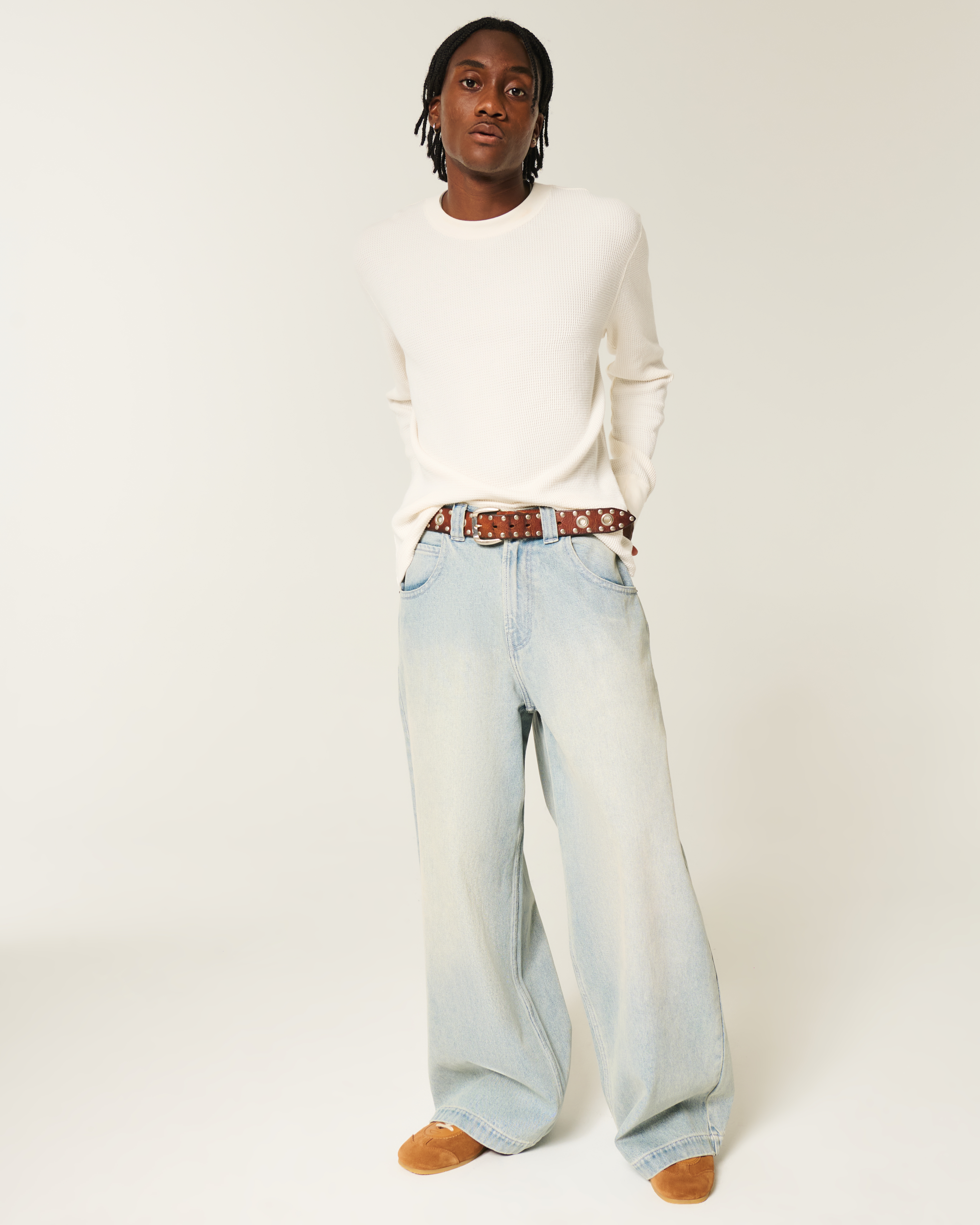 Мужские футболки Hollister Relaxed Long-Sleeve Thermal Crew Camo T-Shirt — фото 3