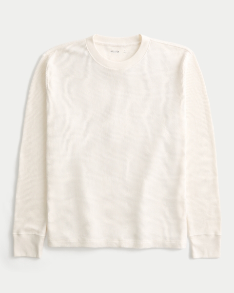Мужские футболки Hollister Relaxed Long-Sleeve Thermal Crew Camo T-Shirt
