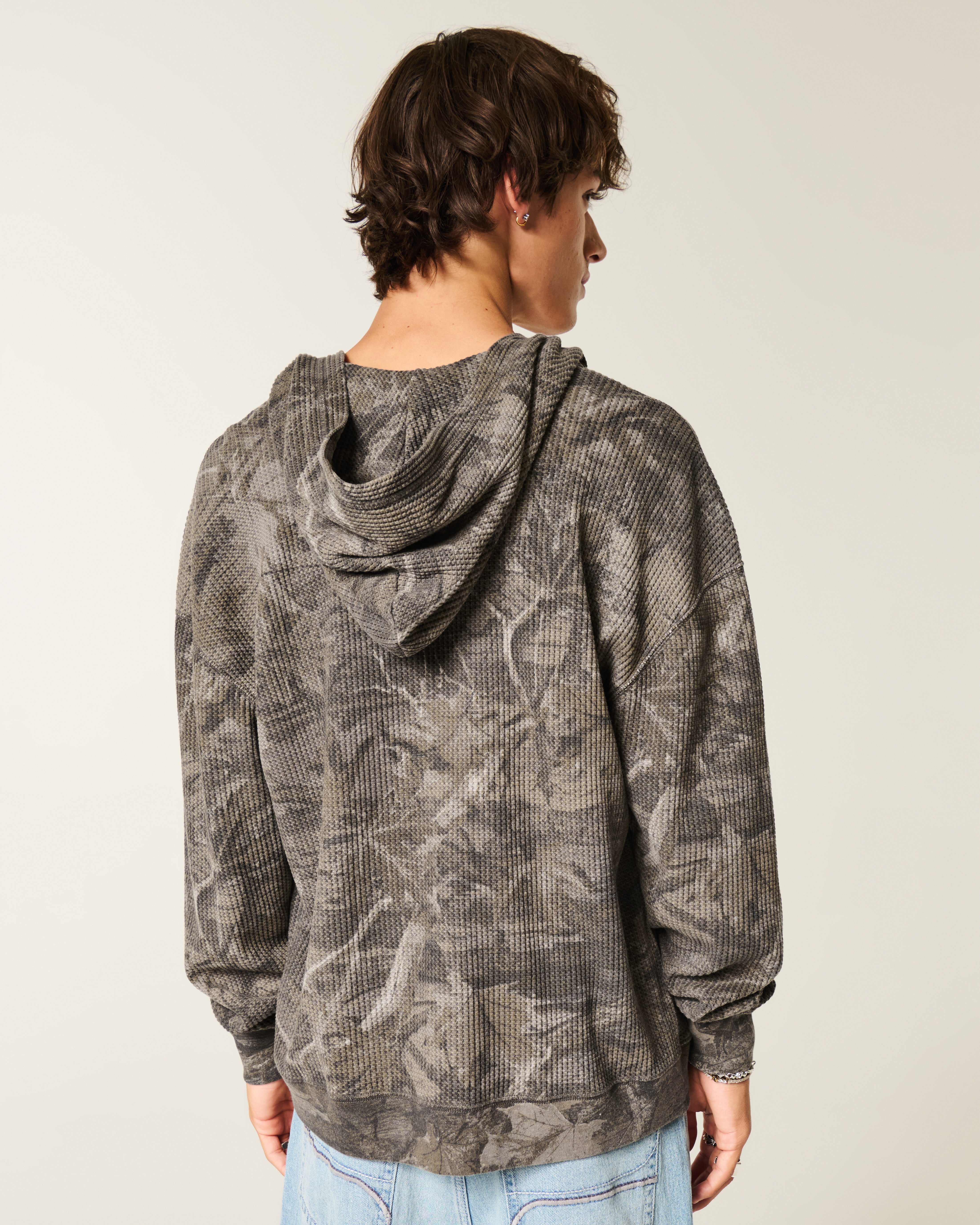 Мужские худи Hollister Boxy Thermal Camo Zip-Up — фото 3
