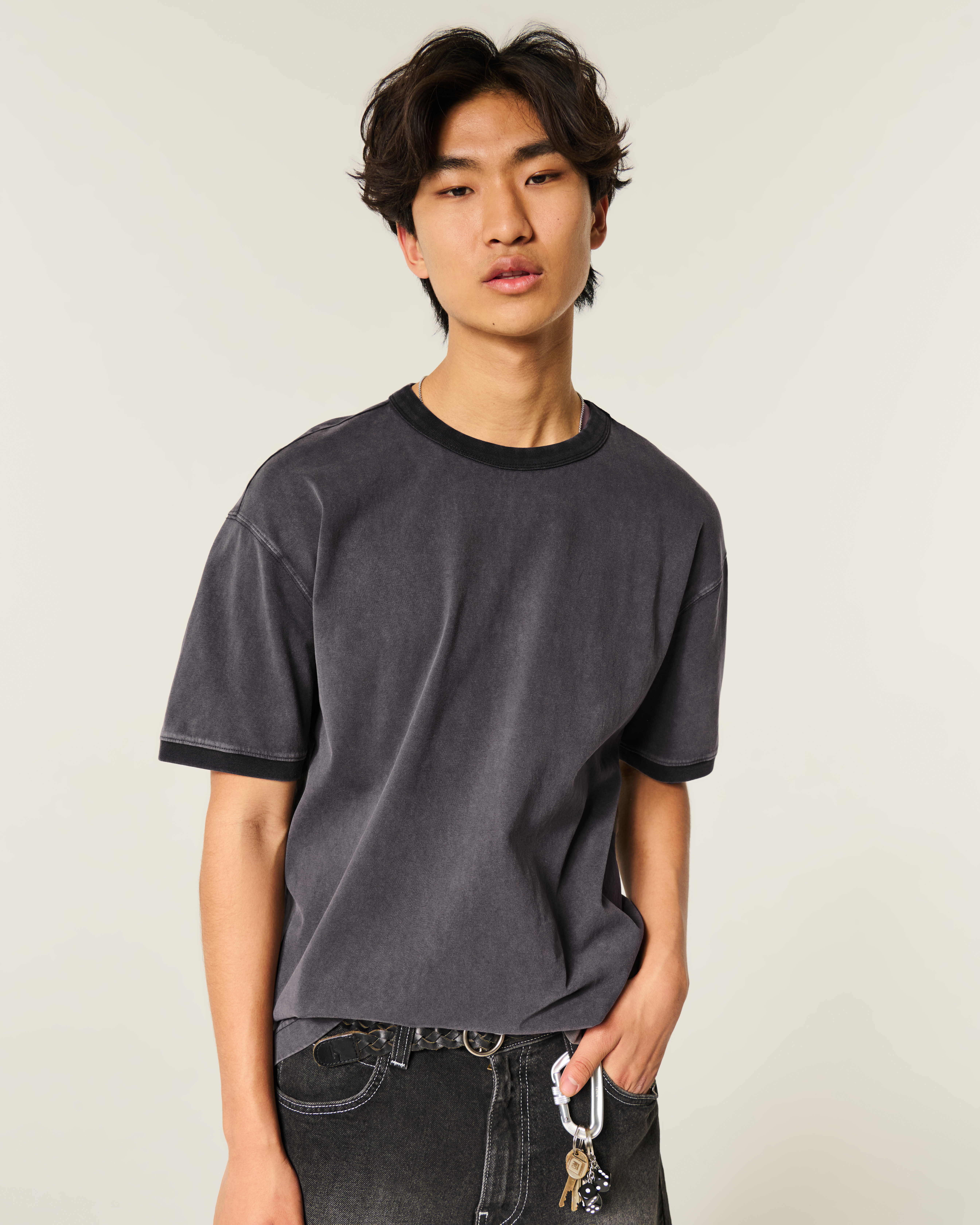 Мужские футболки Hollister Boxy Heavyweight Cotton Camo Crew T-Shirt — фото 2