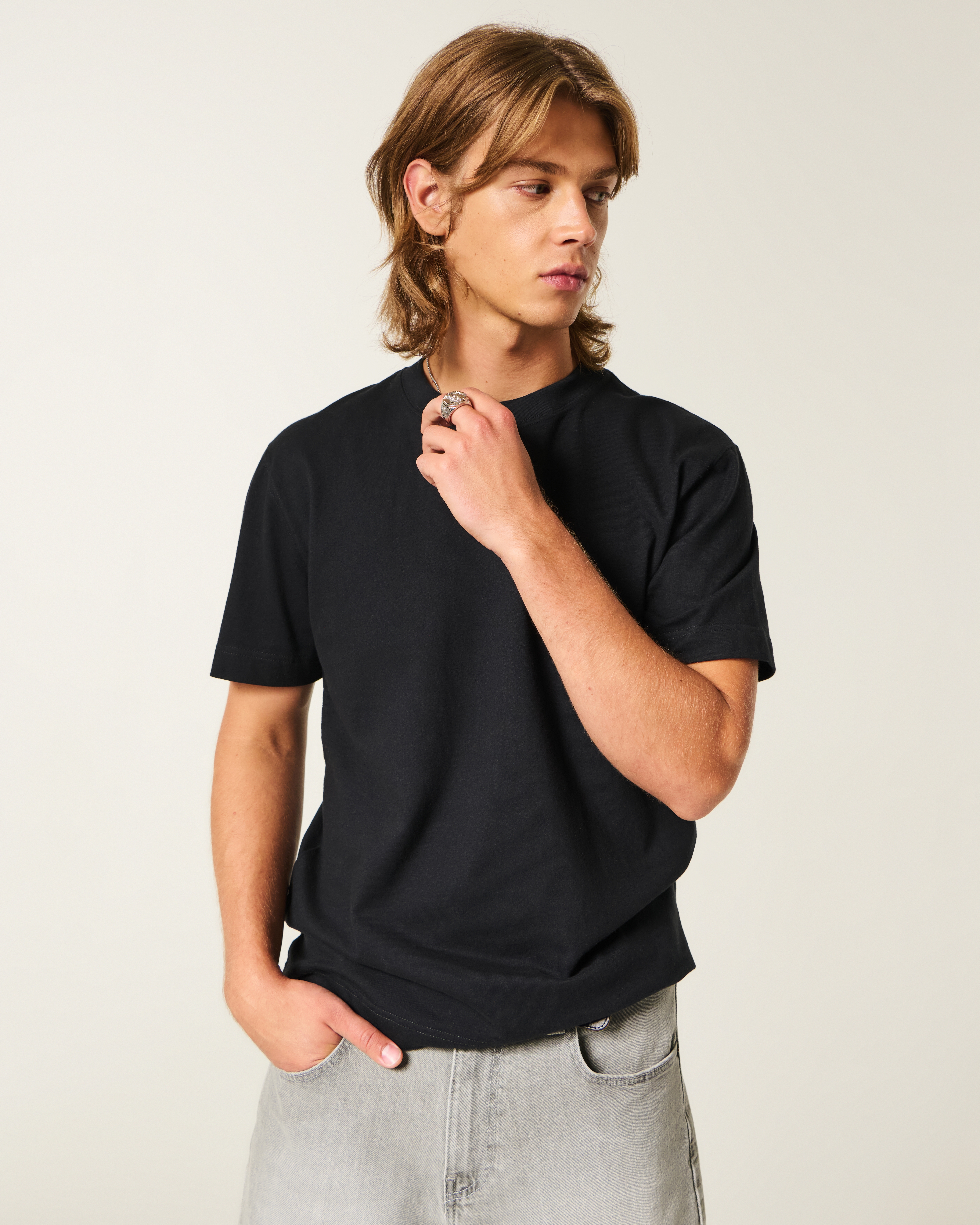 Мужские футболки Hollister Relaxed Heavyweight Crew T-Shirt — фото 3