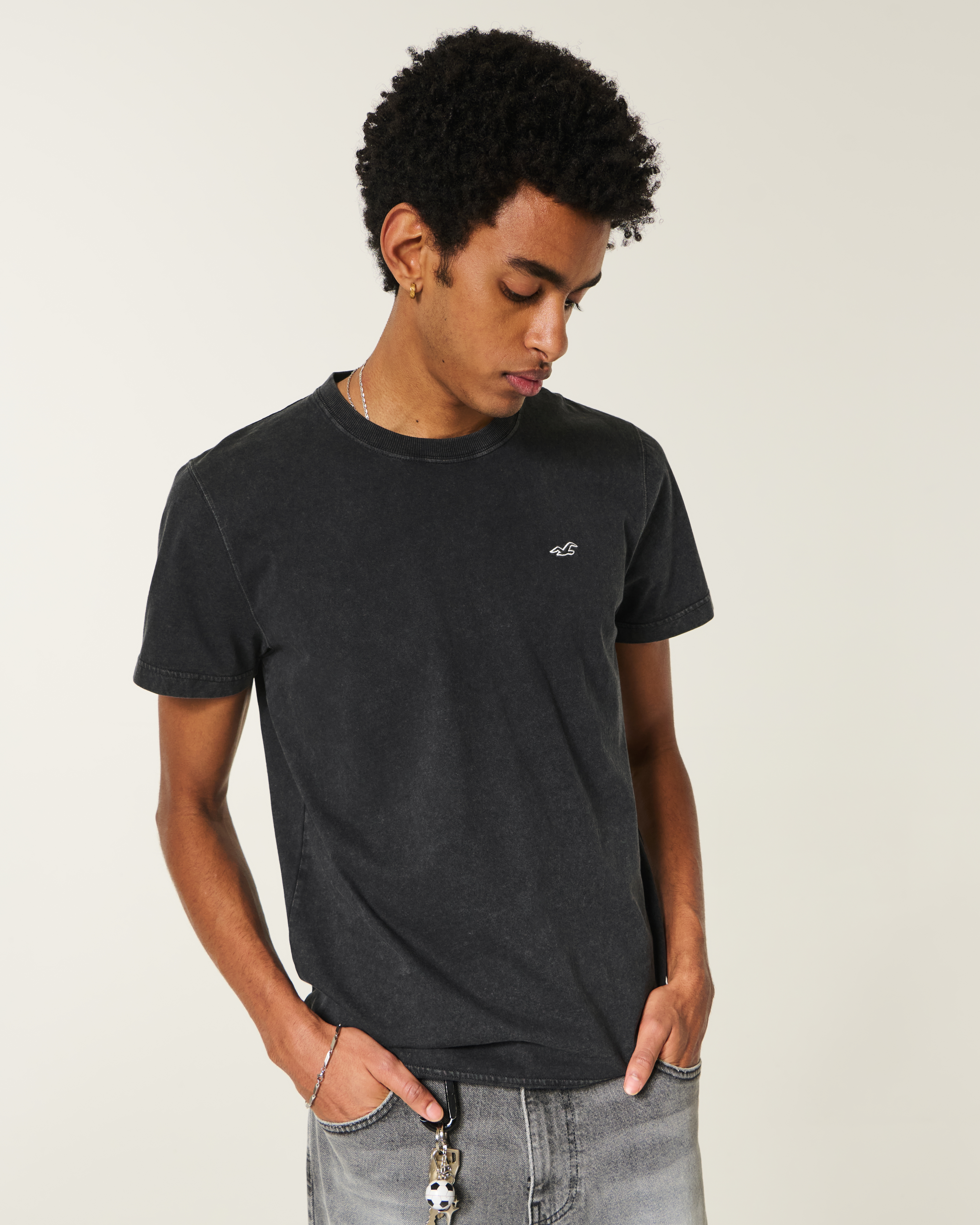 Мужские футболки Hollister Striped Cotton Crew Icon T-Shirt — фото 2