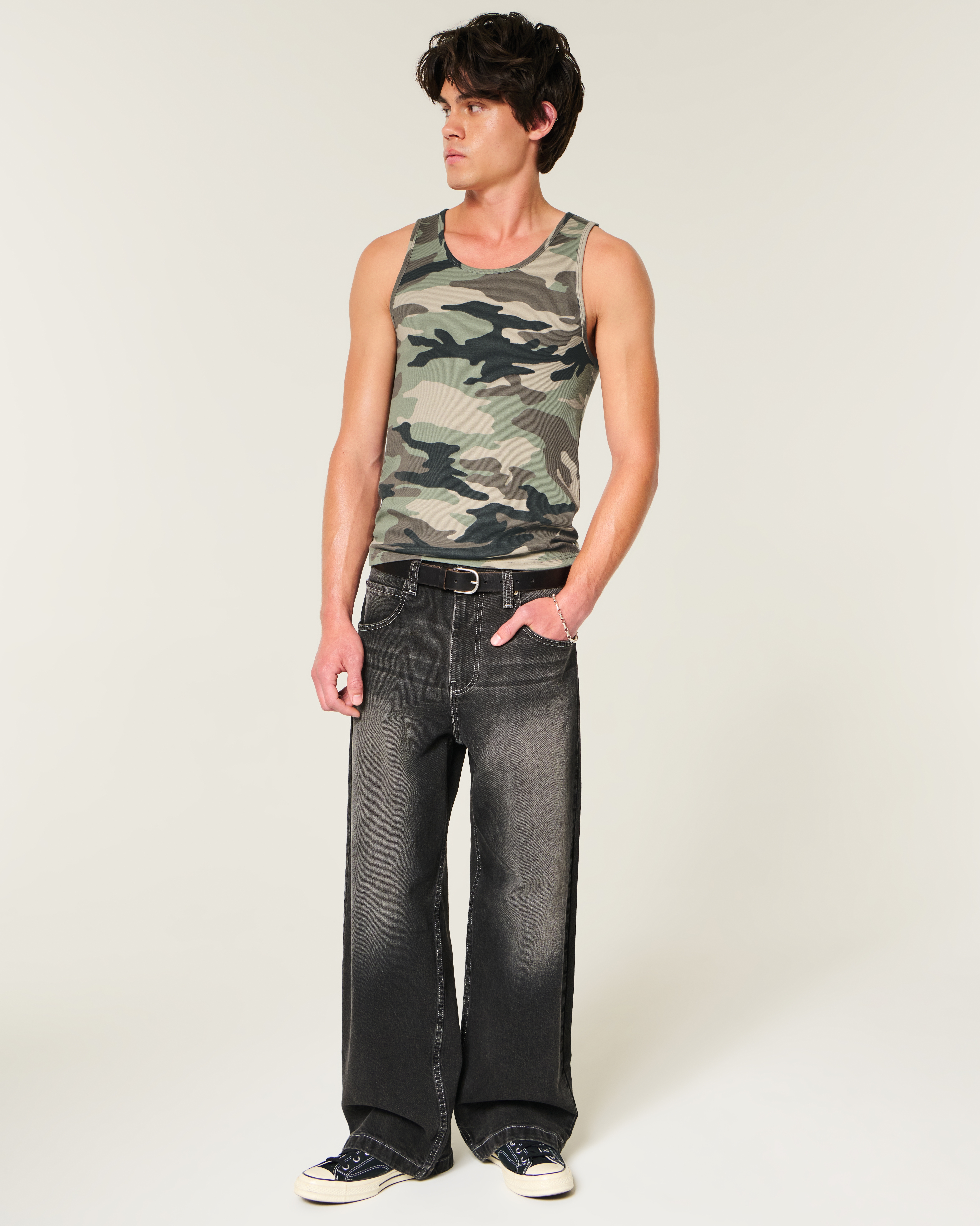 Мужские топы Hollister Rib Camo Tank — фото 3