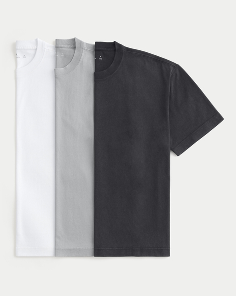 Мужские футболки Hollister Boxy Heavyweight Crew T-Shirt 3-Pack