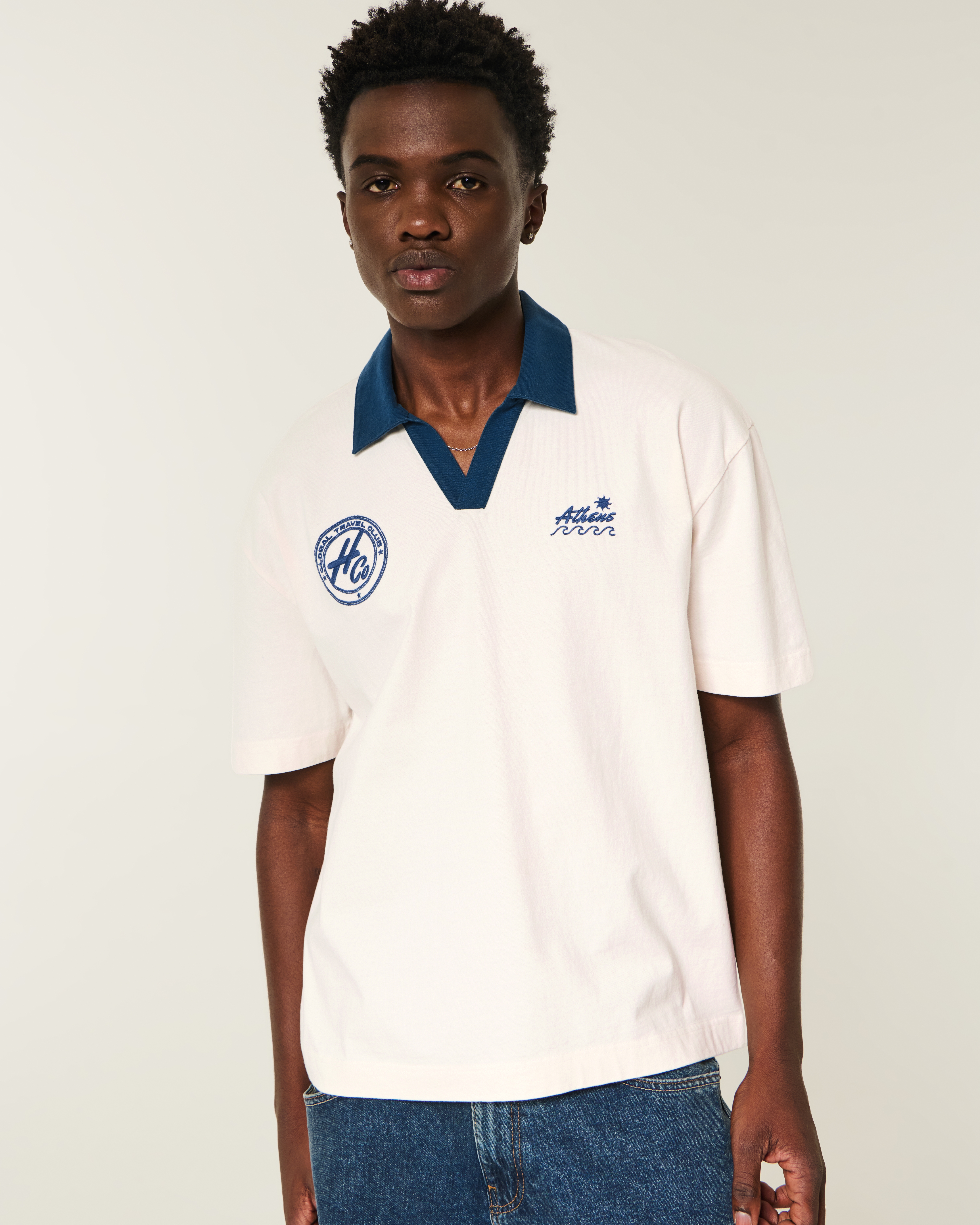 Мужские топы Hollister Boxy Logo Polo — фото 2