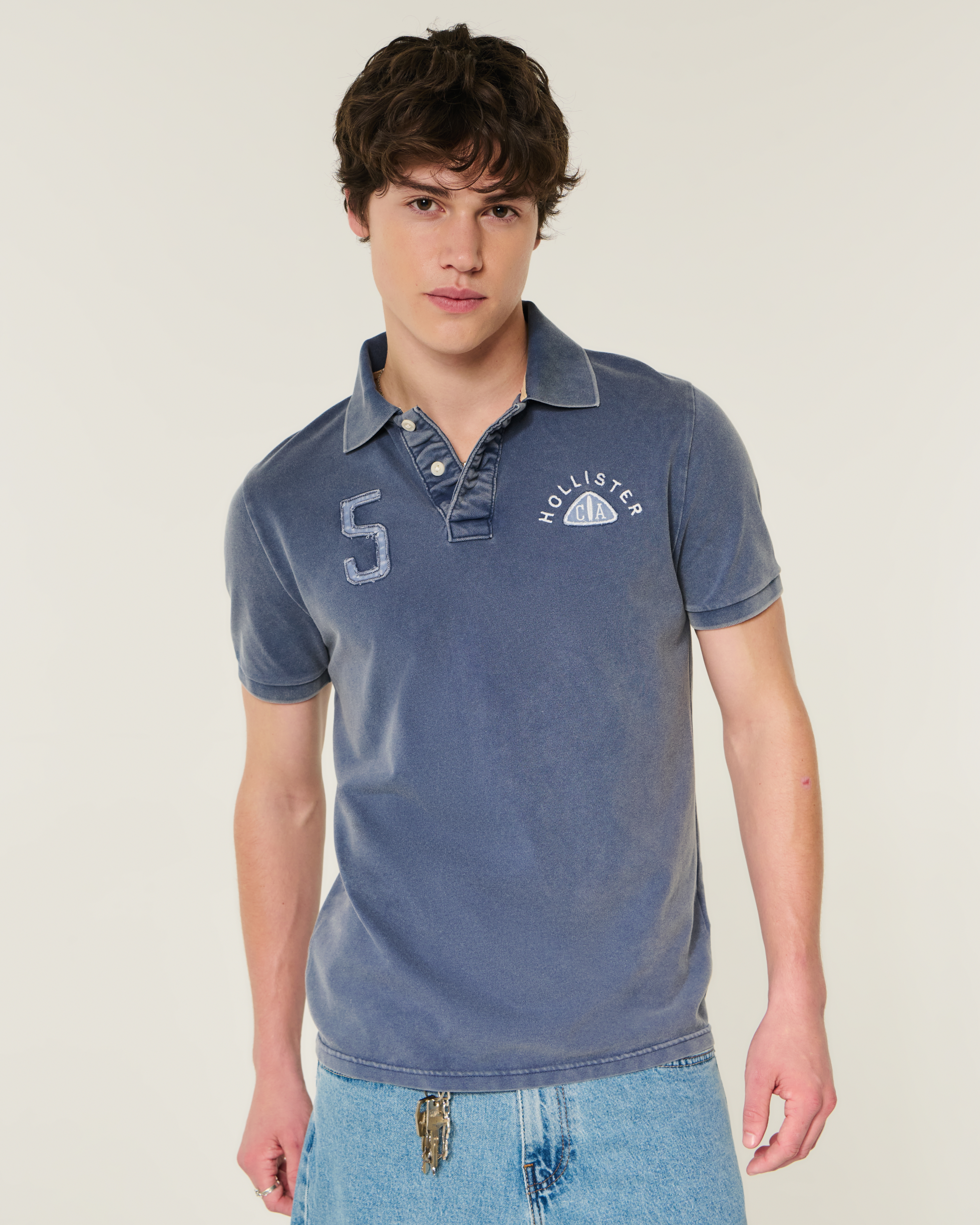Мужские топы Hollister Logo Graphic Polo — фото 3