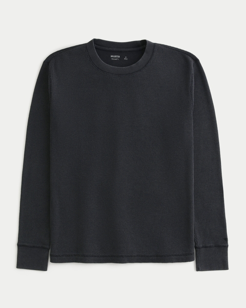 Мужские рубашки Hollister Relaxed Long-Sleeve Thermal Crew Shirt
