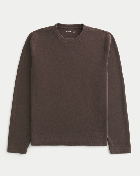 Мужские футболки Hollister Long-Sleeve Slim Rib Crew T-Shirt