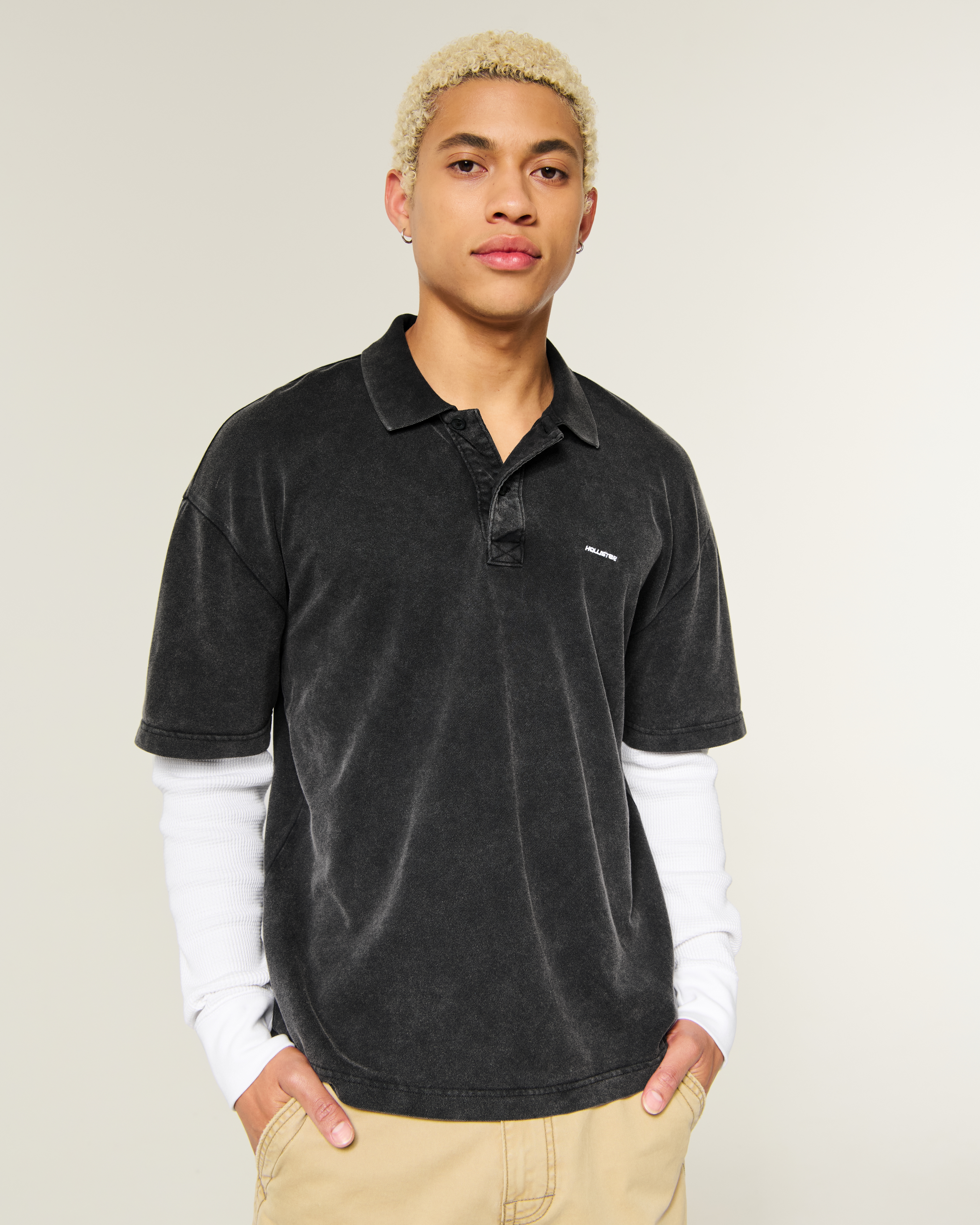 Мужские топы Hollister Boxy Heavyweight Polo Twofer — фото 2