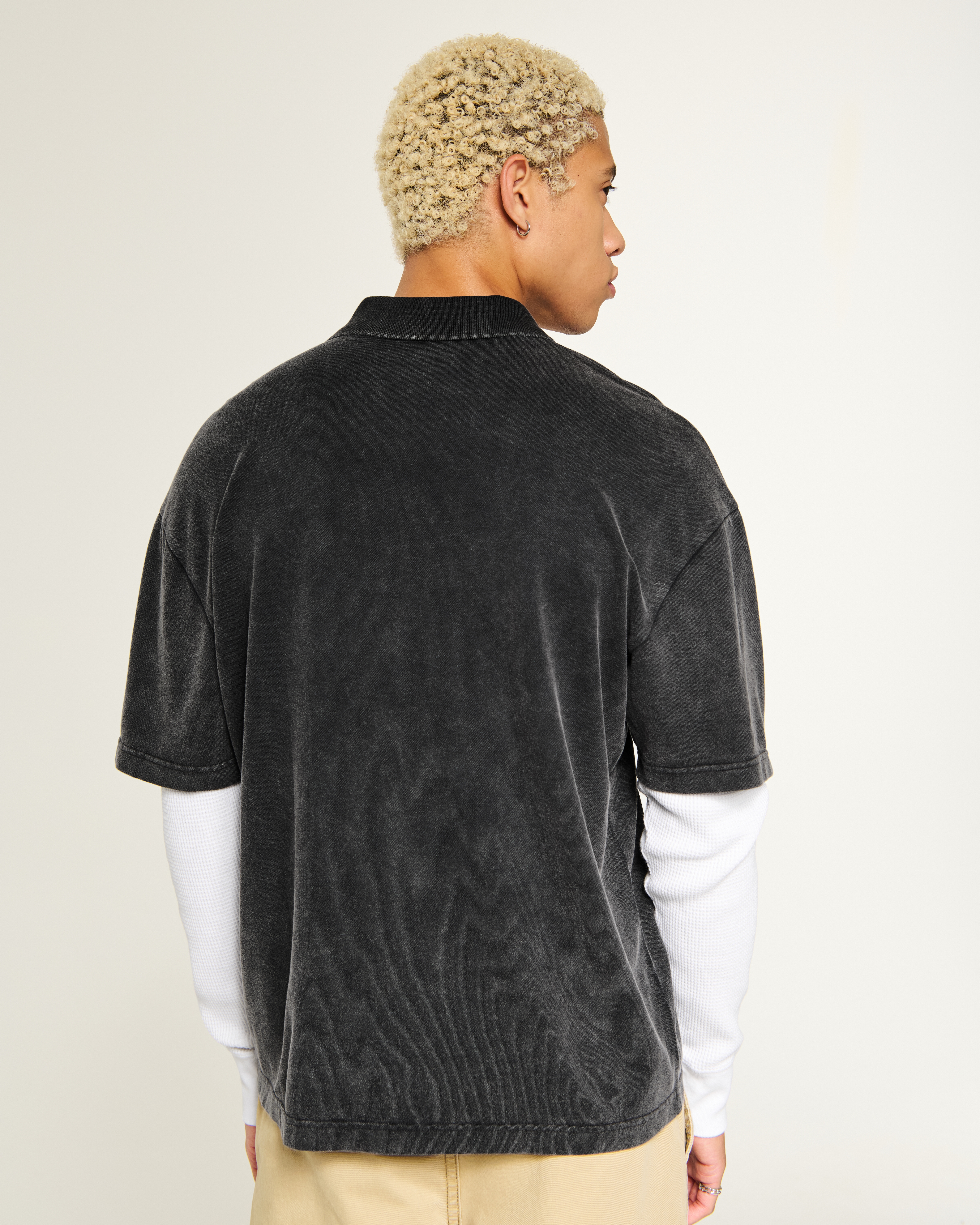 Мужские топы Hollister Boxy Heavyweight Polo Twofer — фото 3