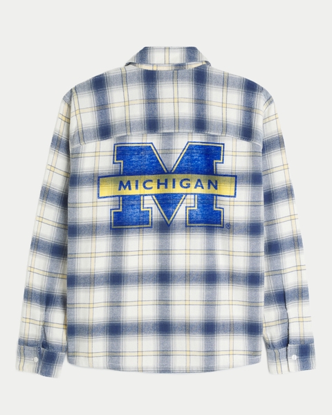 Мужские рубашки Hollister The Ohio State University Buckeyes Graphic Flannel Shirt