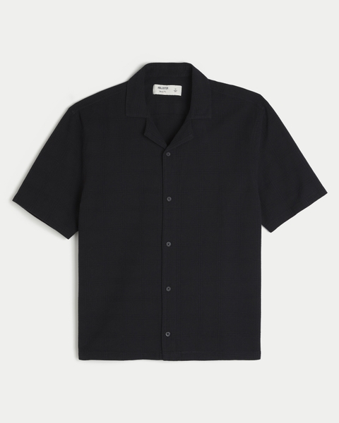 Мужские рубашки Hollister Boxy Textural Short-Sleeve Shirt