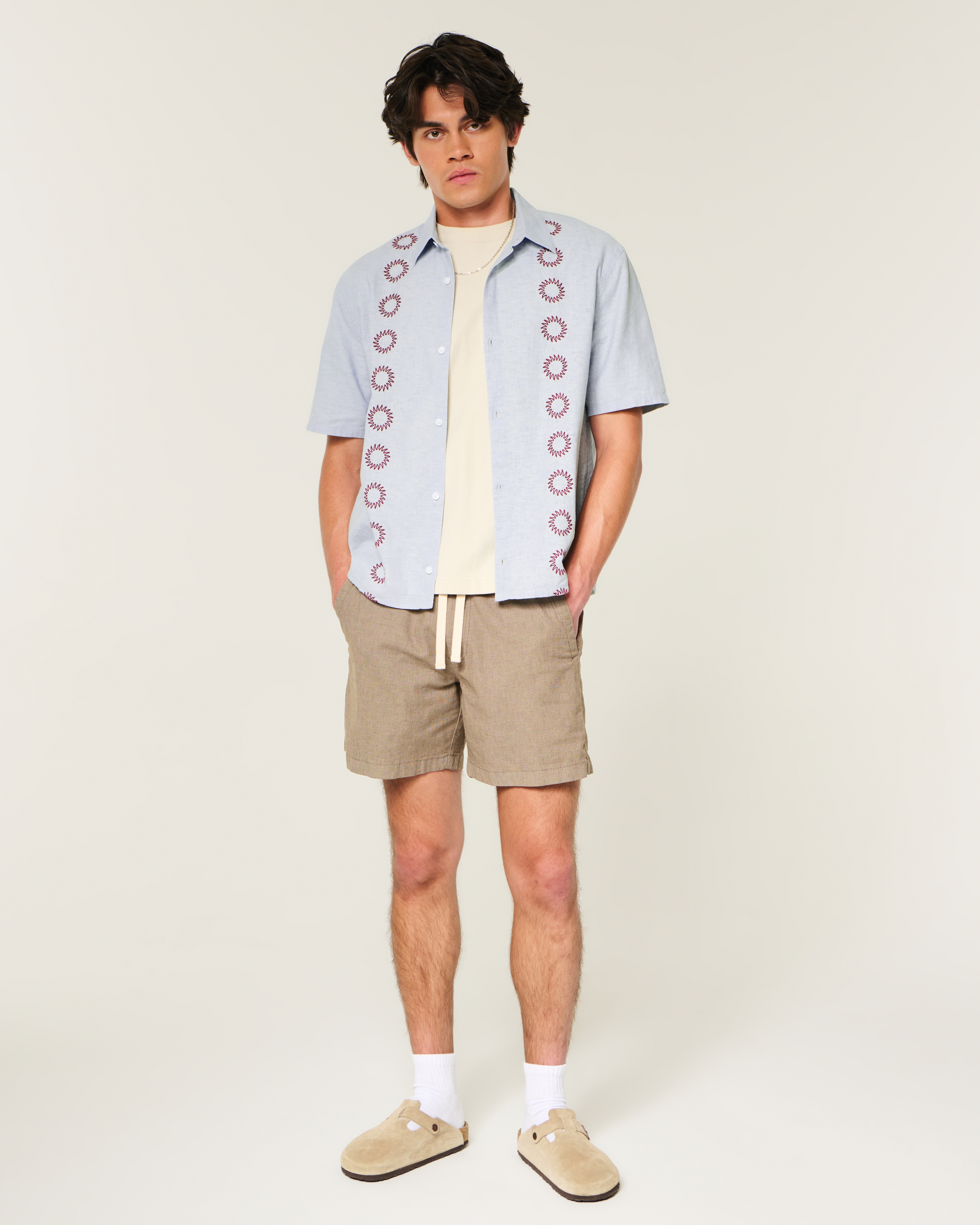 Мужские рубашки Hollister Boxy Embroidered Shirt — фото 3