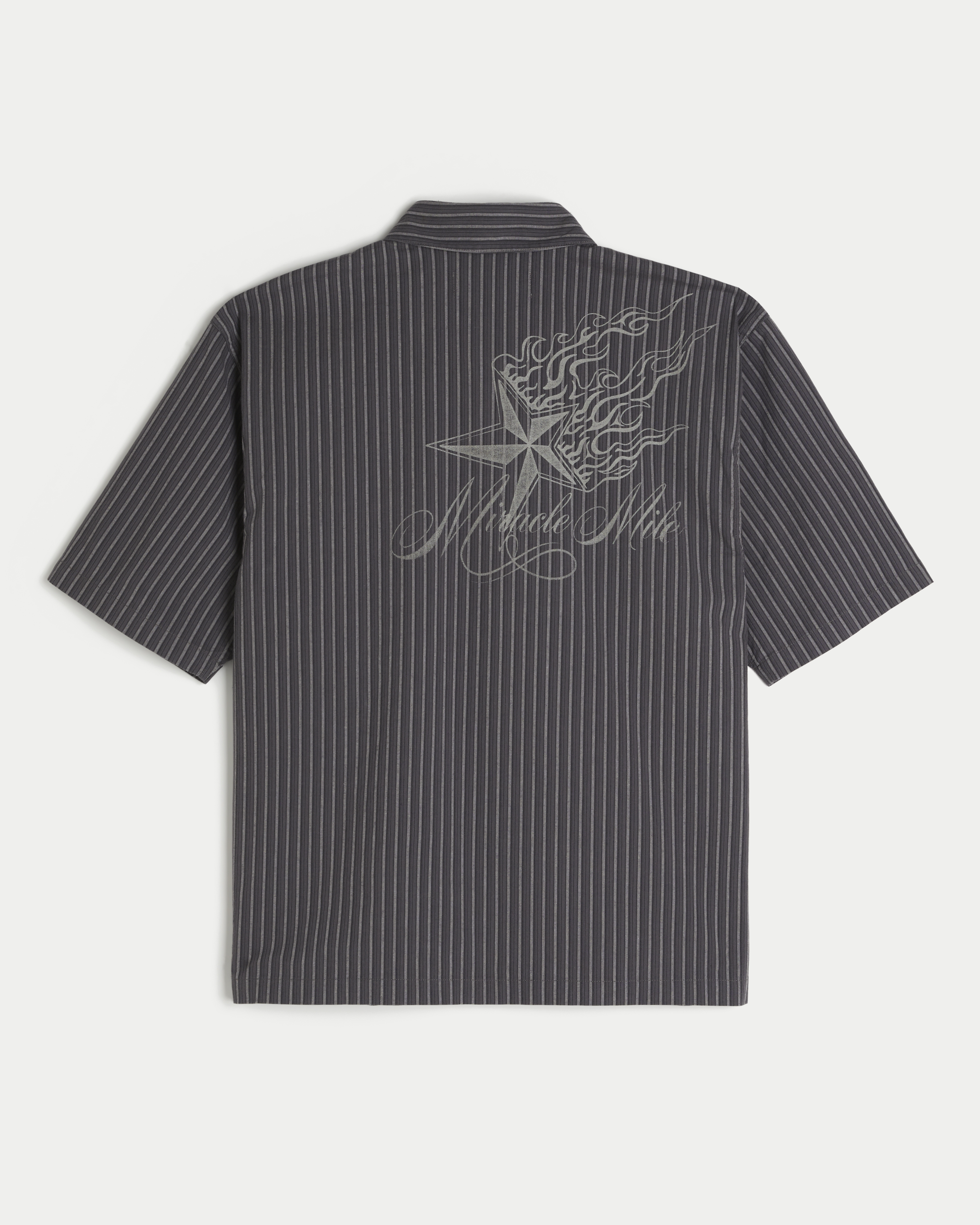 Мужские рубашки Hollister Boxy Short-Sleeve Striped Graphic Shirt