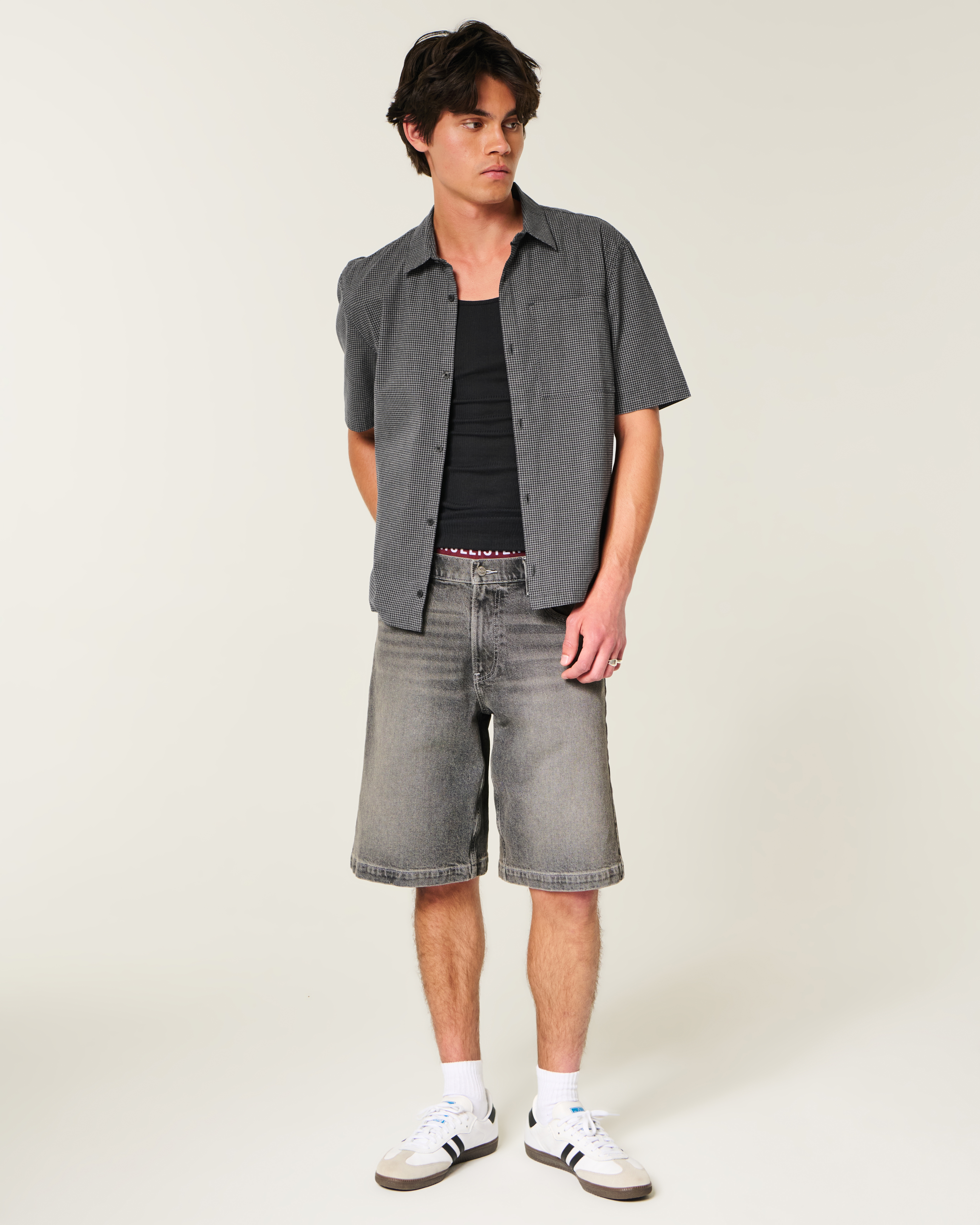 Мужские рубашки Hollister Boxy Short-Sleeve Check Shirt — фото 3