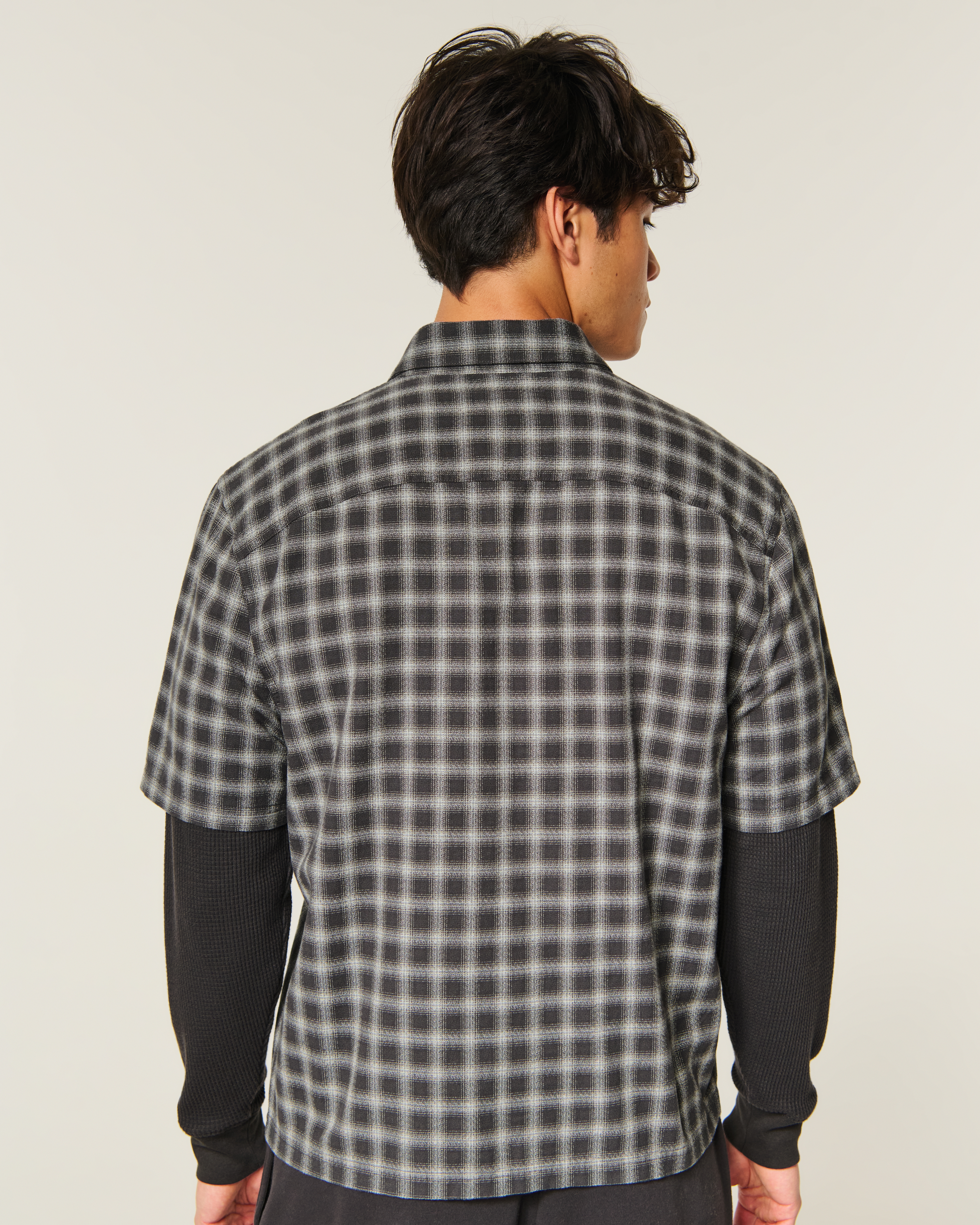 Мужские рубашки Hollister Boxy Thermal Twofer Shirt — фото 3