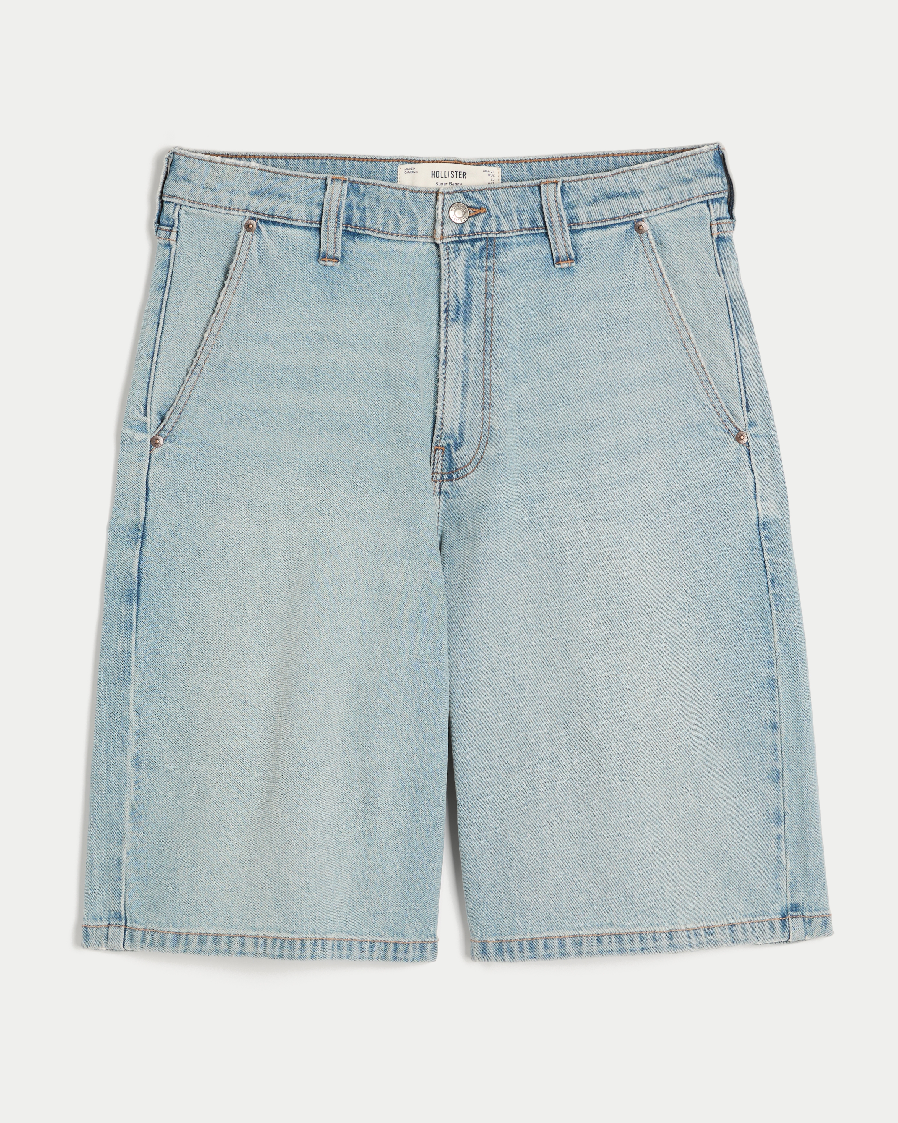 Мужские шорты Hollister Super Baggy Jean, цвет: Светлый — фото 1