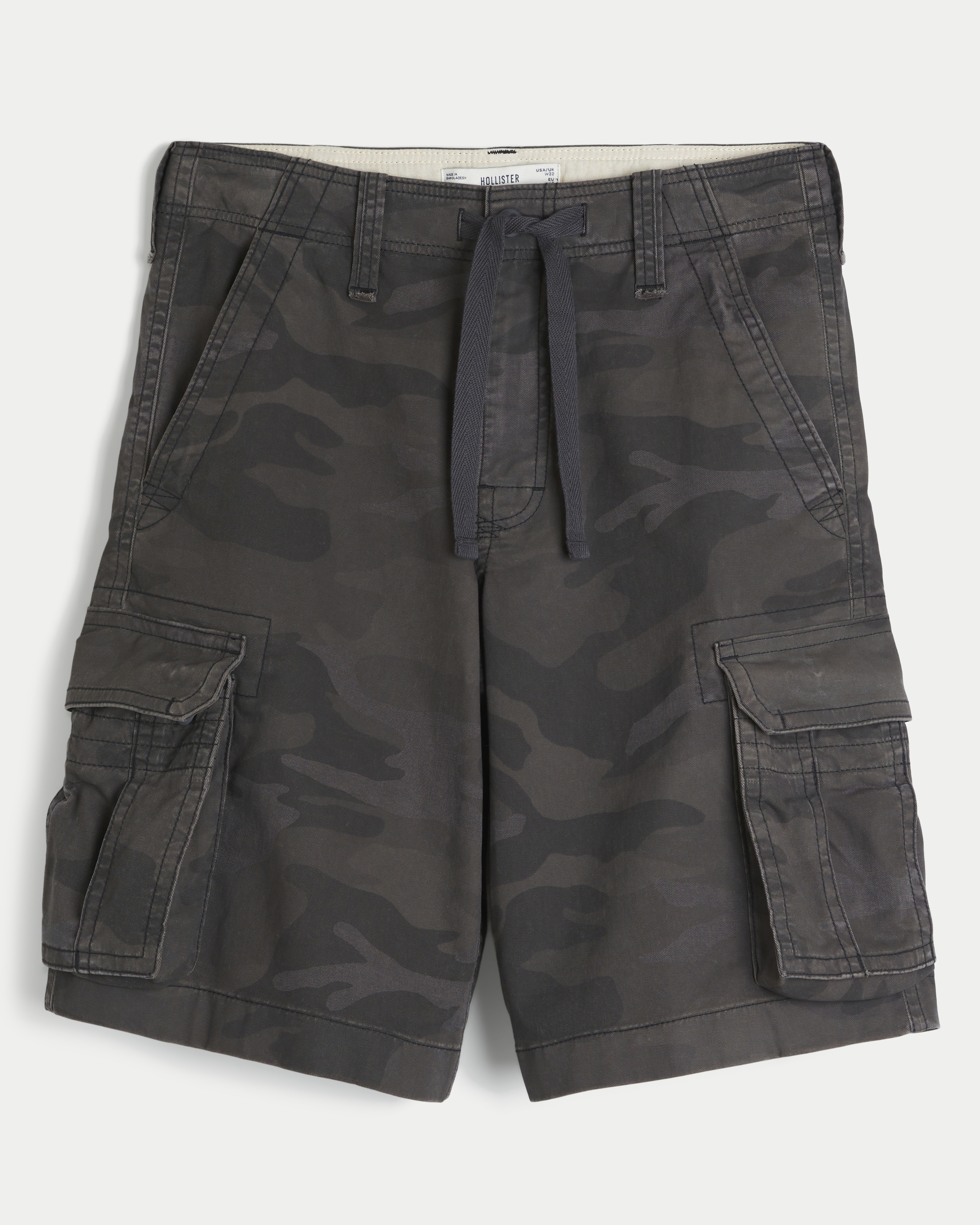 Мужские шорты Hollister Low-Rise Baggy Cargo, цвет: Коричневый камуфляжный — фото 1