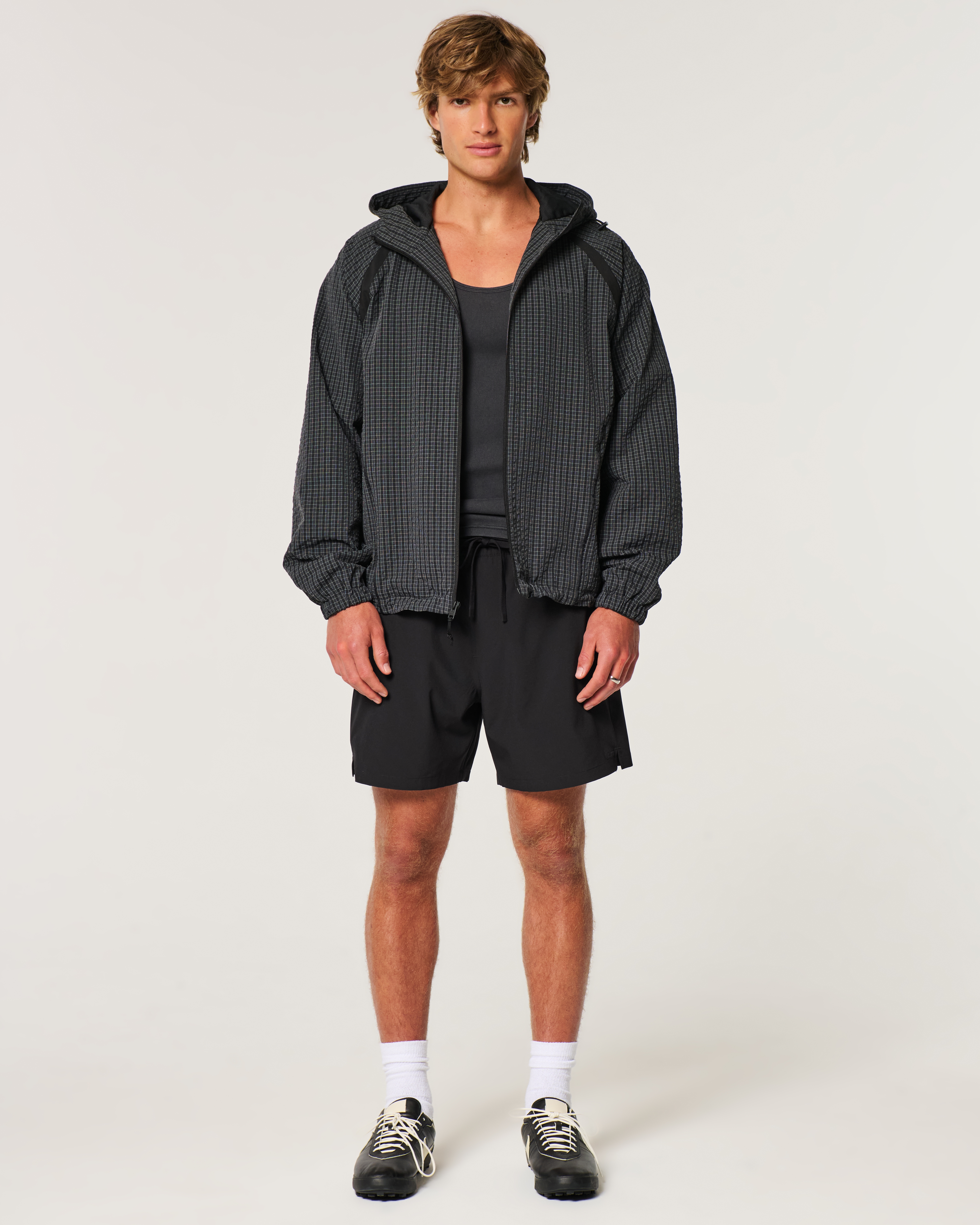 Мужские спортивные шорты Hollister Mid-Thigh Hybrid, цвет: Чёрный — фото 3