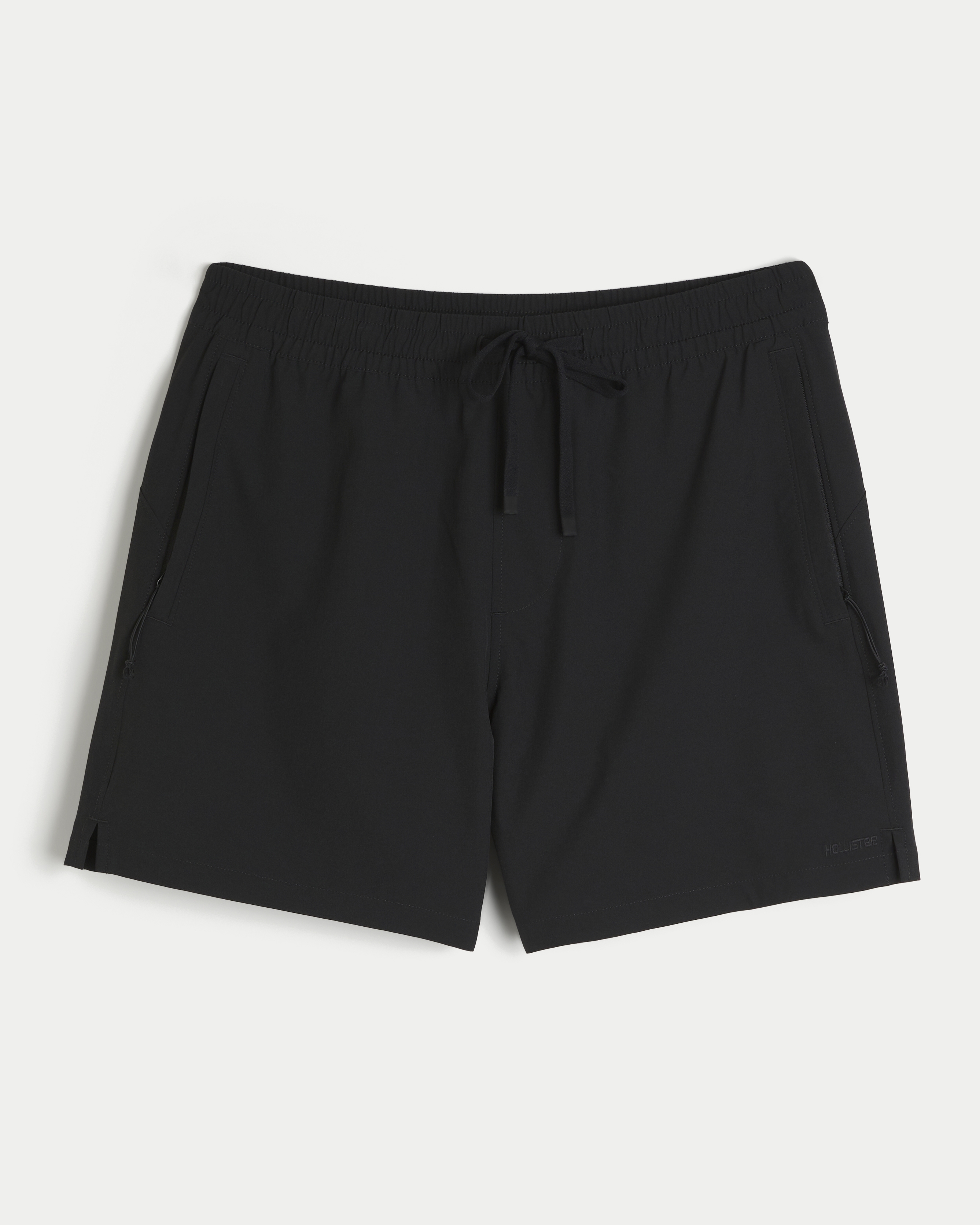 Мужские спортивные шорты Hollister Mid-Thigh Hybrid, цвет: Чёрный
