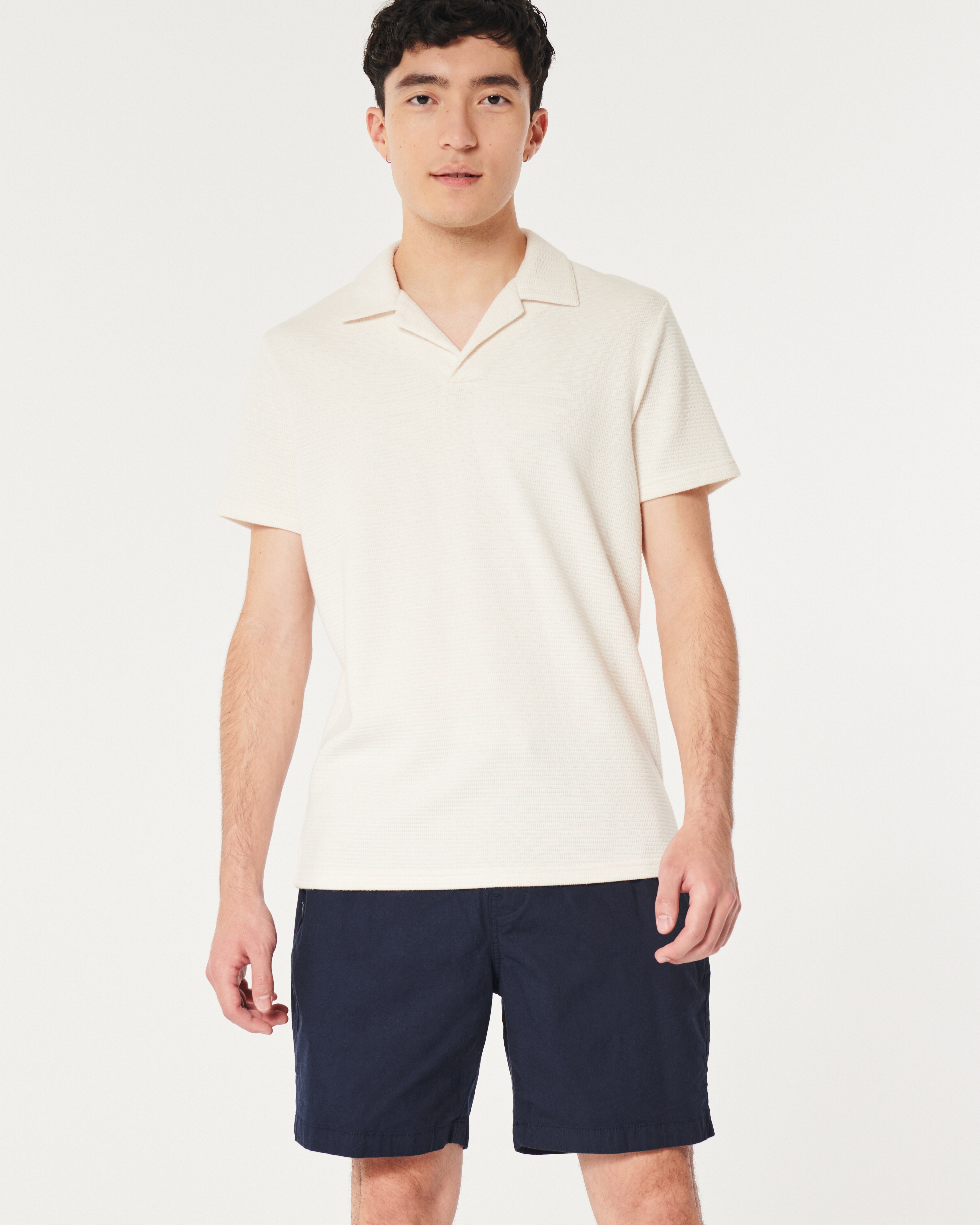 Мужские шорты Hollister Twill Jogger Shorts 7", цвет: Тёмно-синий — фото 2