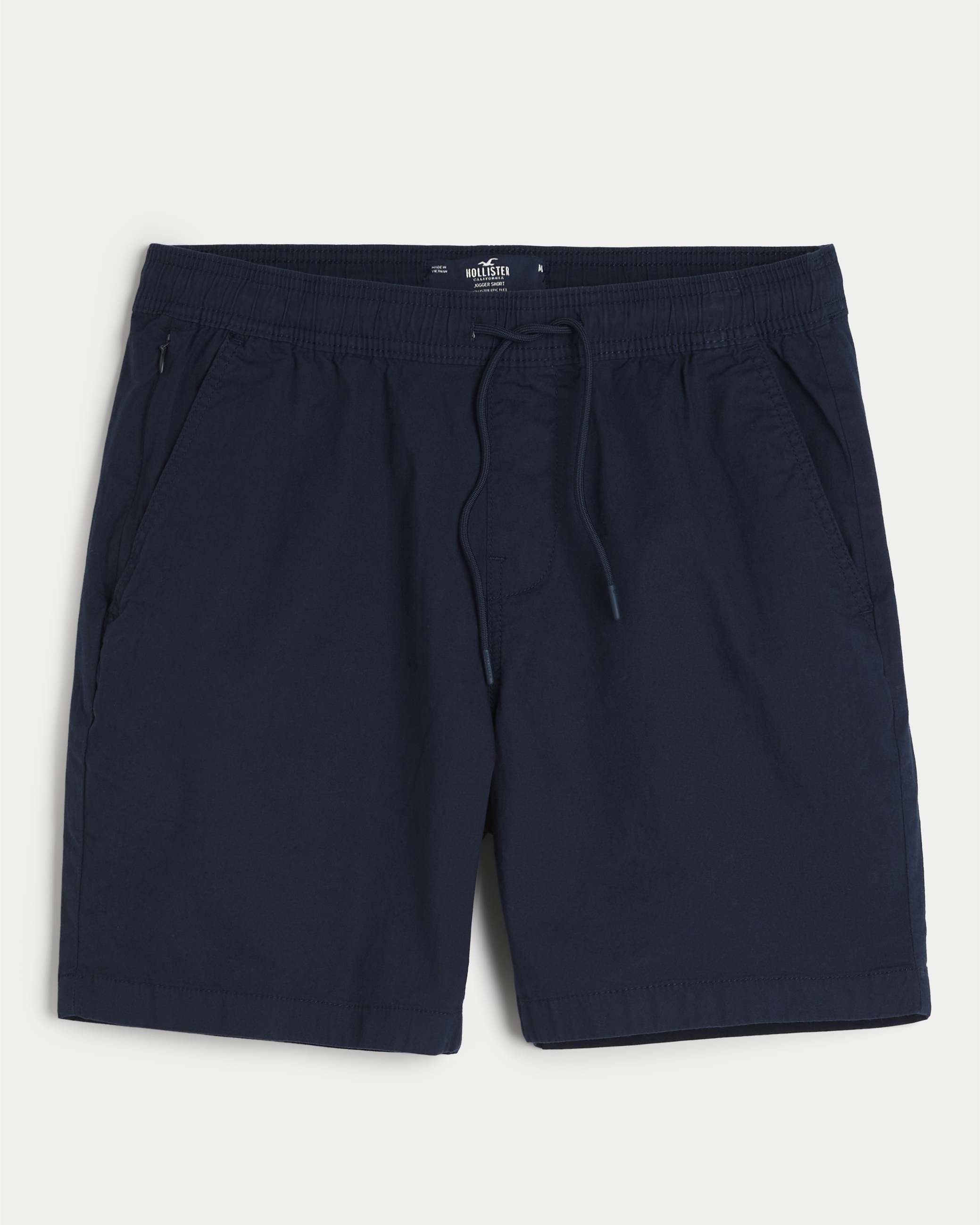 Мужские шорты Hollister Twill Jogger Shorts 7", цвет: Тёмно-синий — фото 1