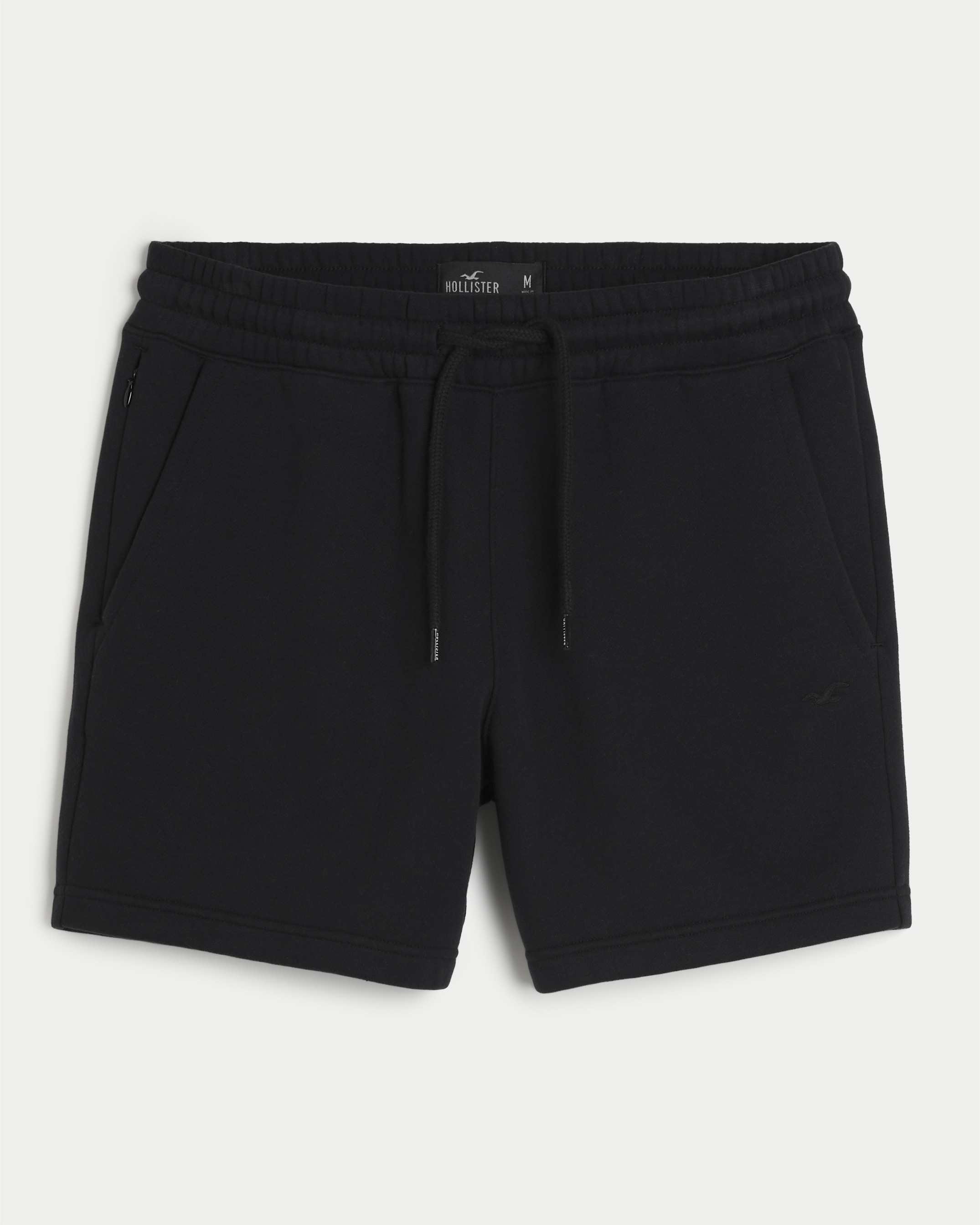 Мужские шорты Hollister Fleece Icon Shorts 5", цвет: Чёрный — фото 1