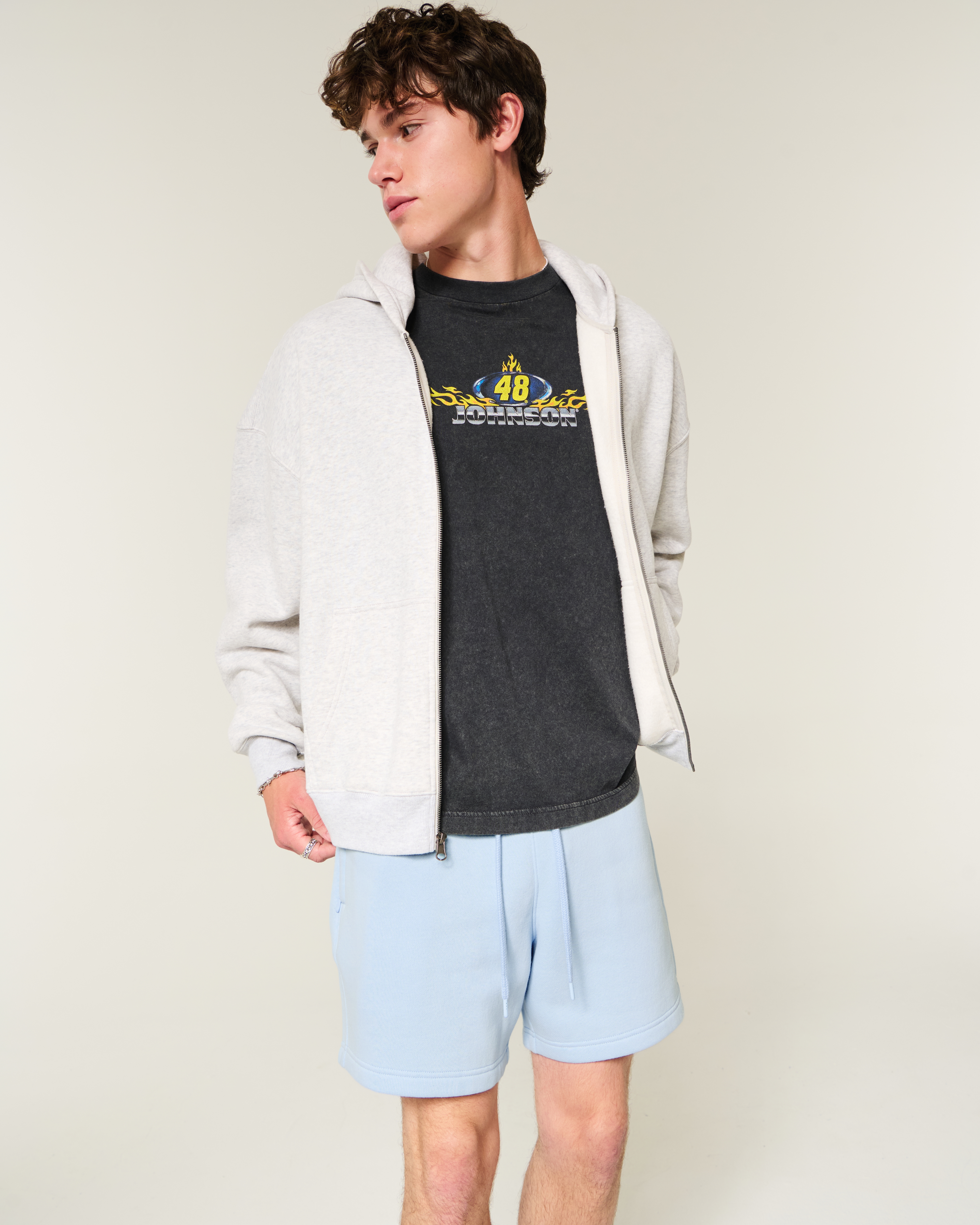Мужские шорты Hollister Above-the-Knee Fleece Shorts — фото 2