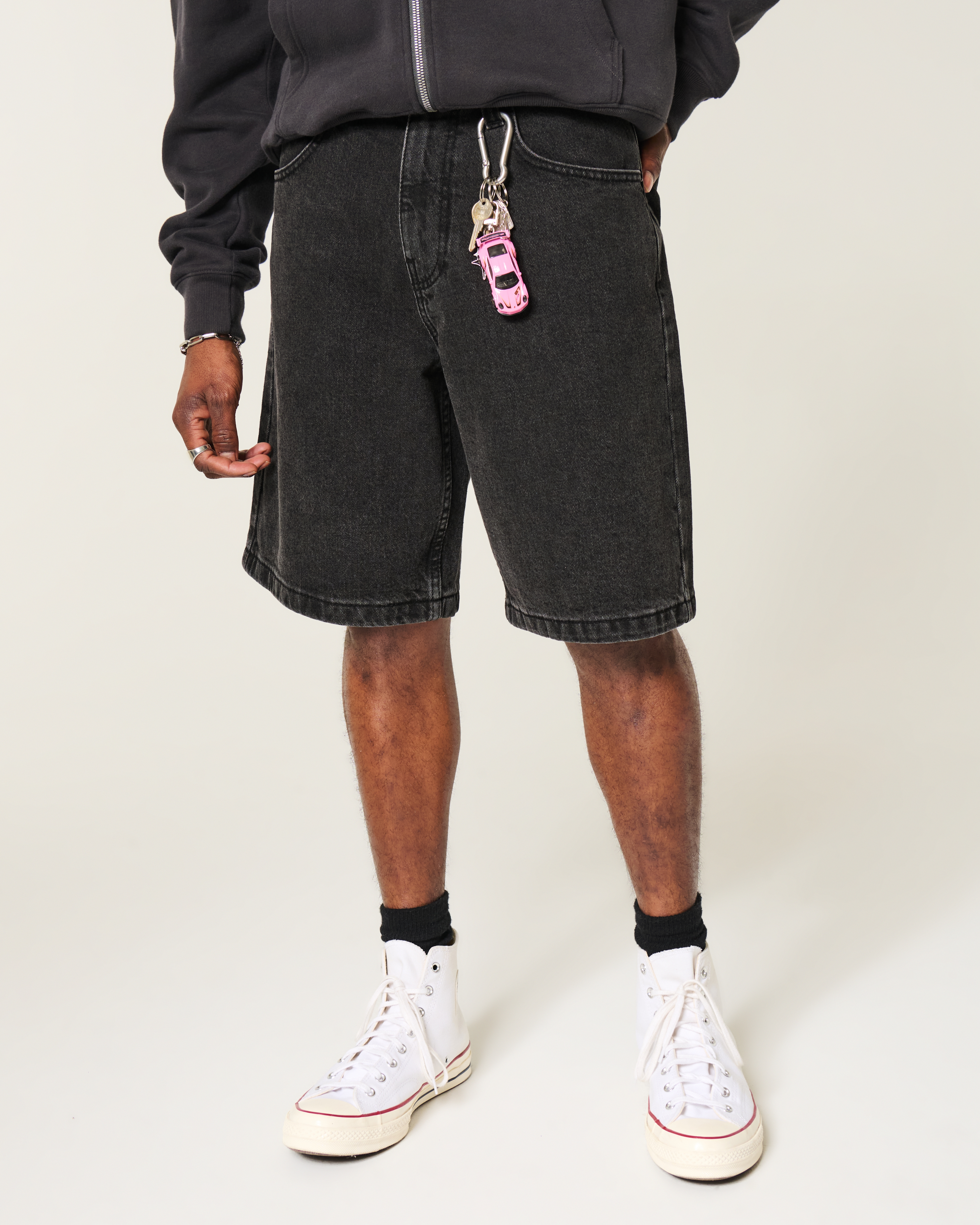 Мужские шорты Hollister Logo Embroidery Baggy Jean Shorts — фото 4