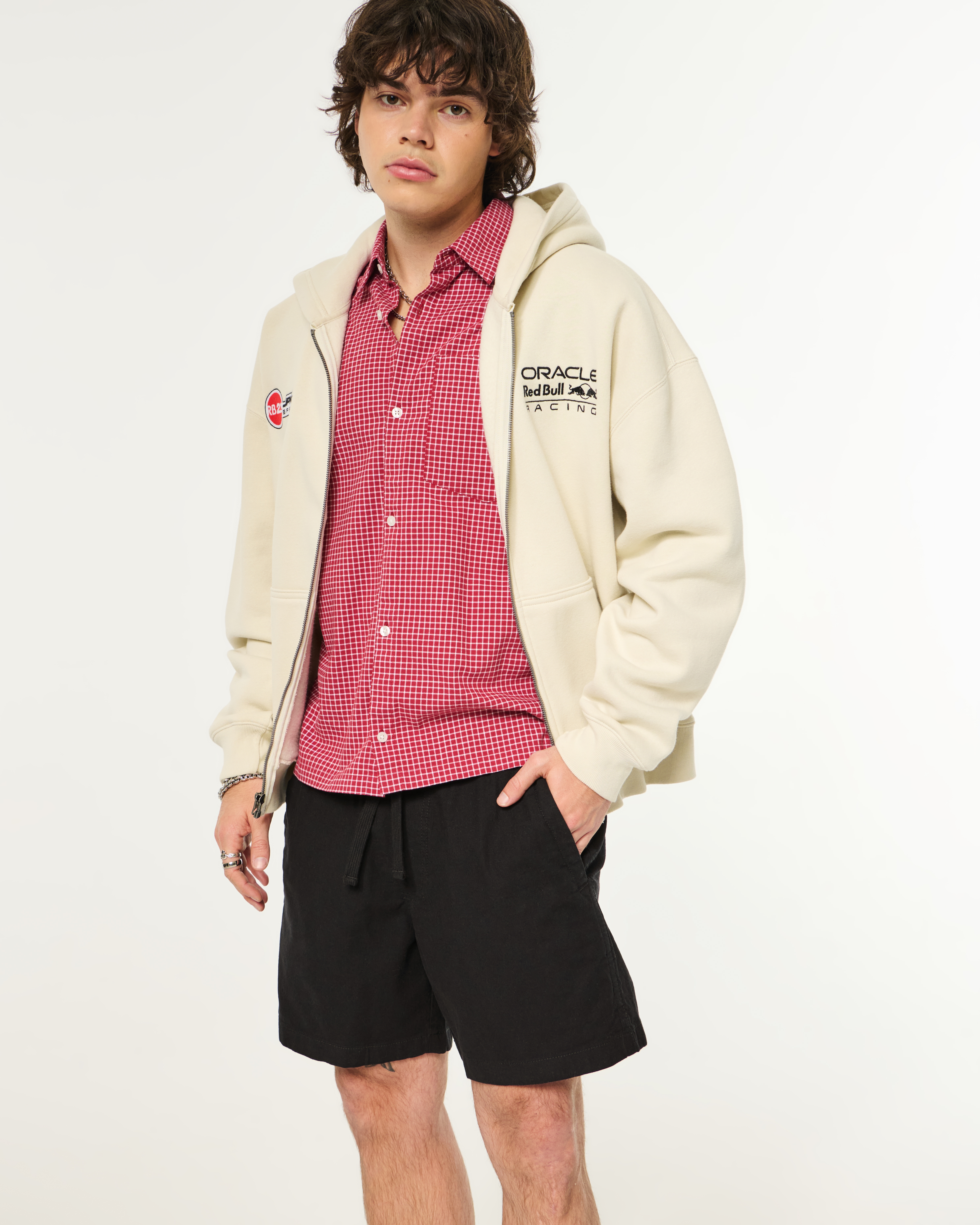 Мужские шорты Hollister Mid-Thigh Linen-Blend Pull-On Shorts — фото 2
