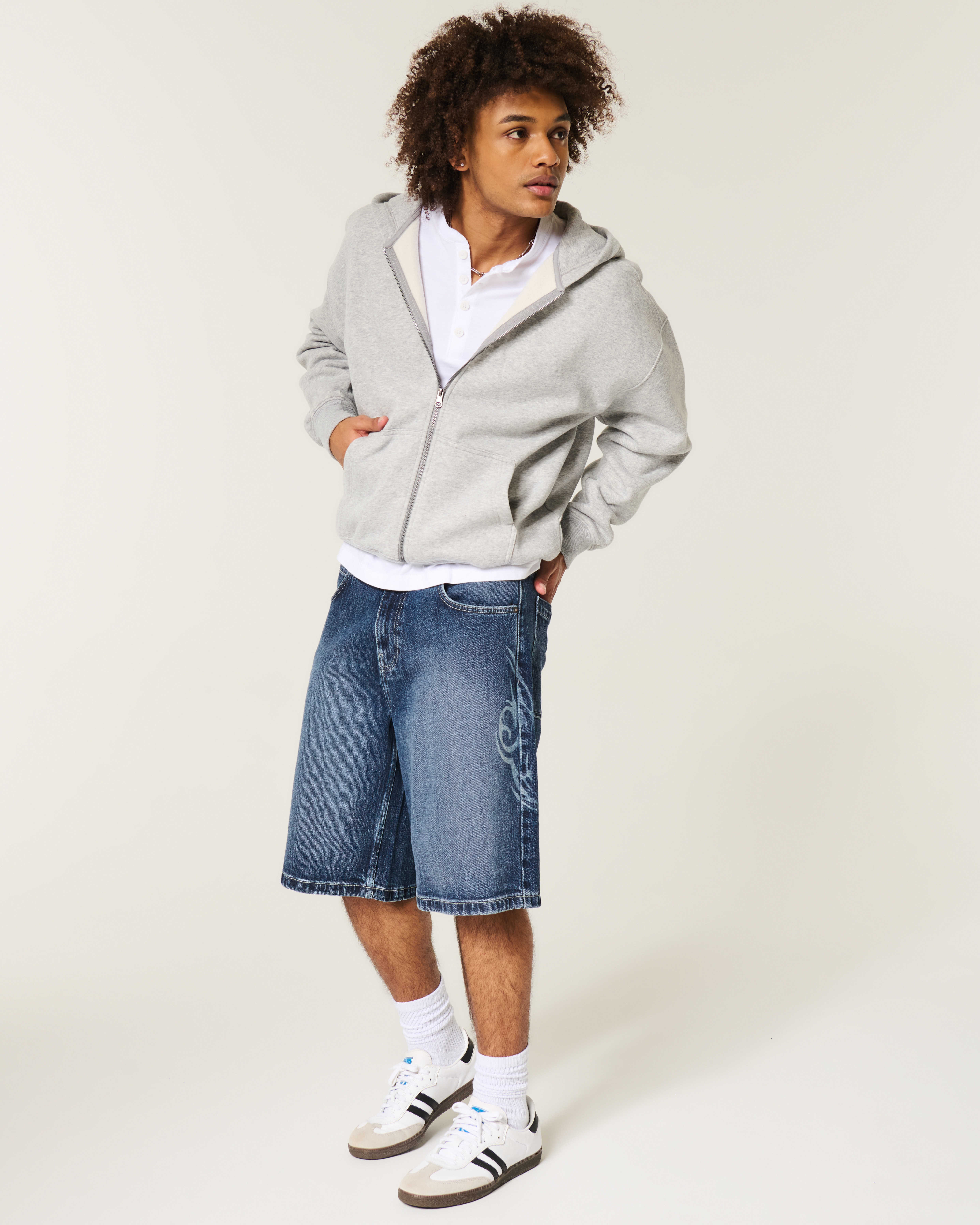 Мужские шорты Hollister Super Baggy Painter Jean Shorts — фото 3