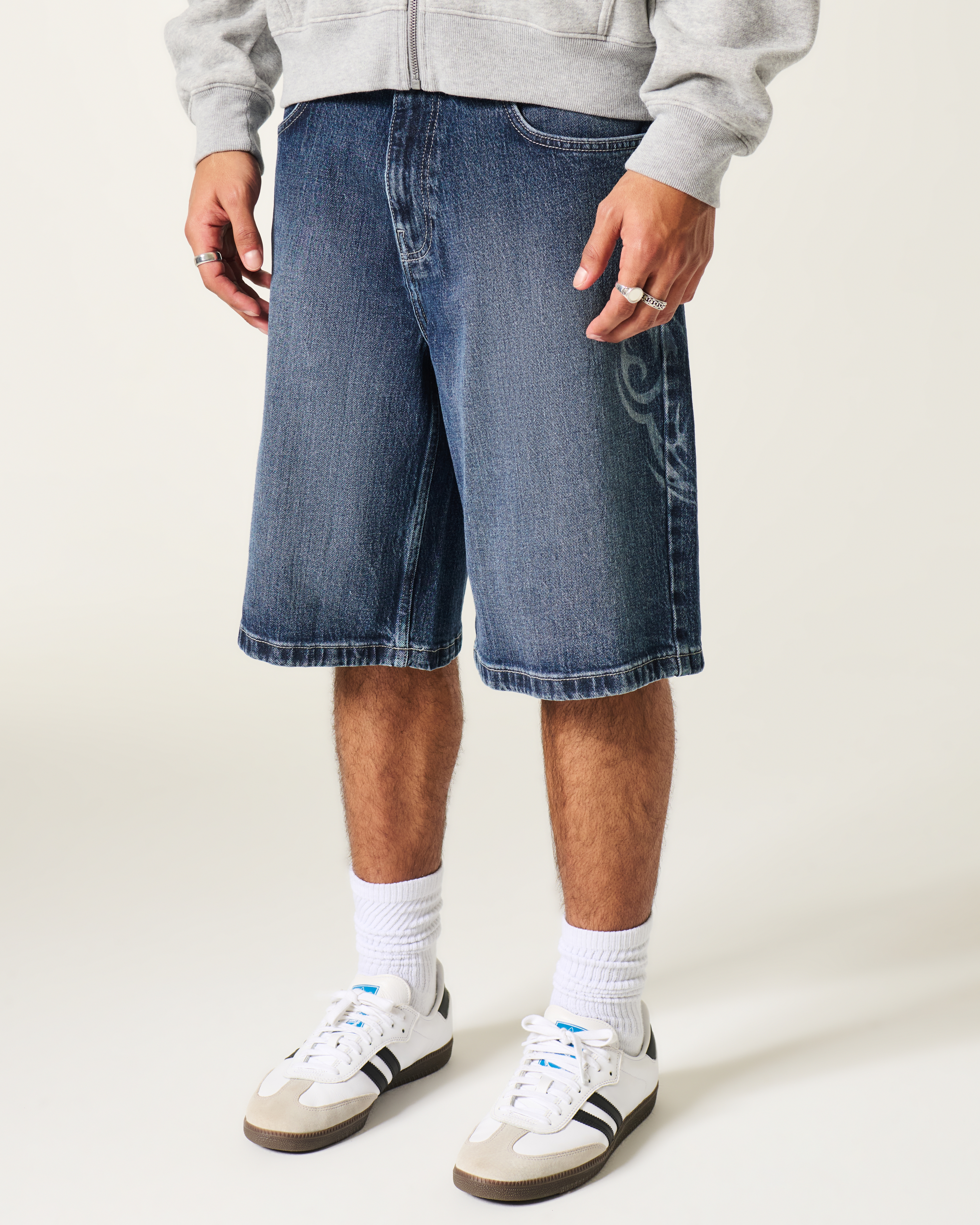 Мужские шорты Hollister Super Baggy Painter Jean Shorts — фото 4