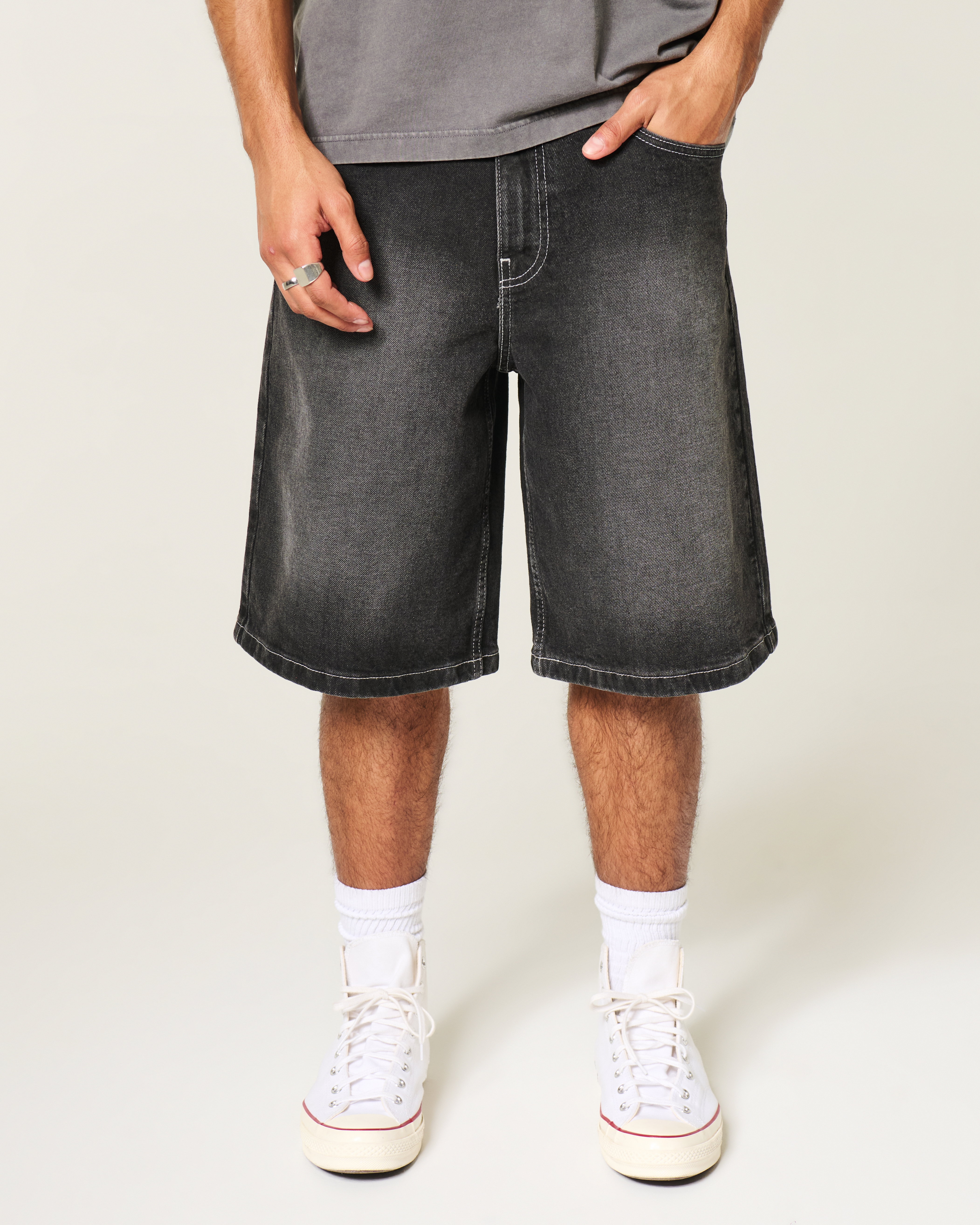 Мужские шорты Hollister Super Baggy Jean Shorts — фото 3