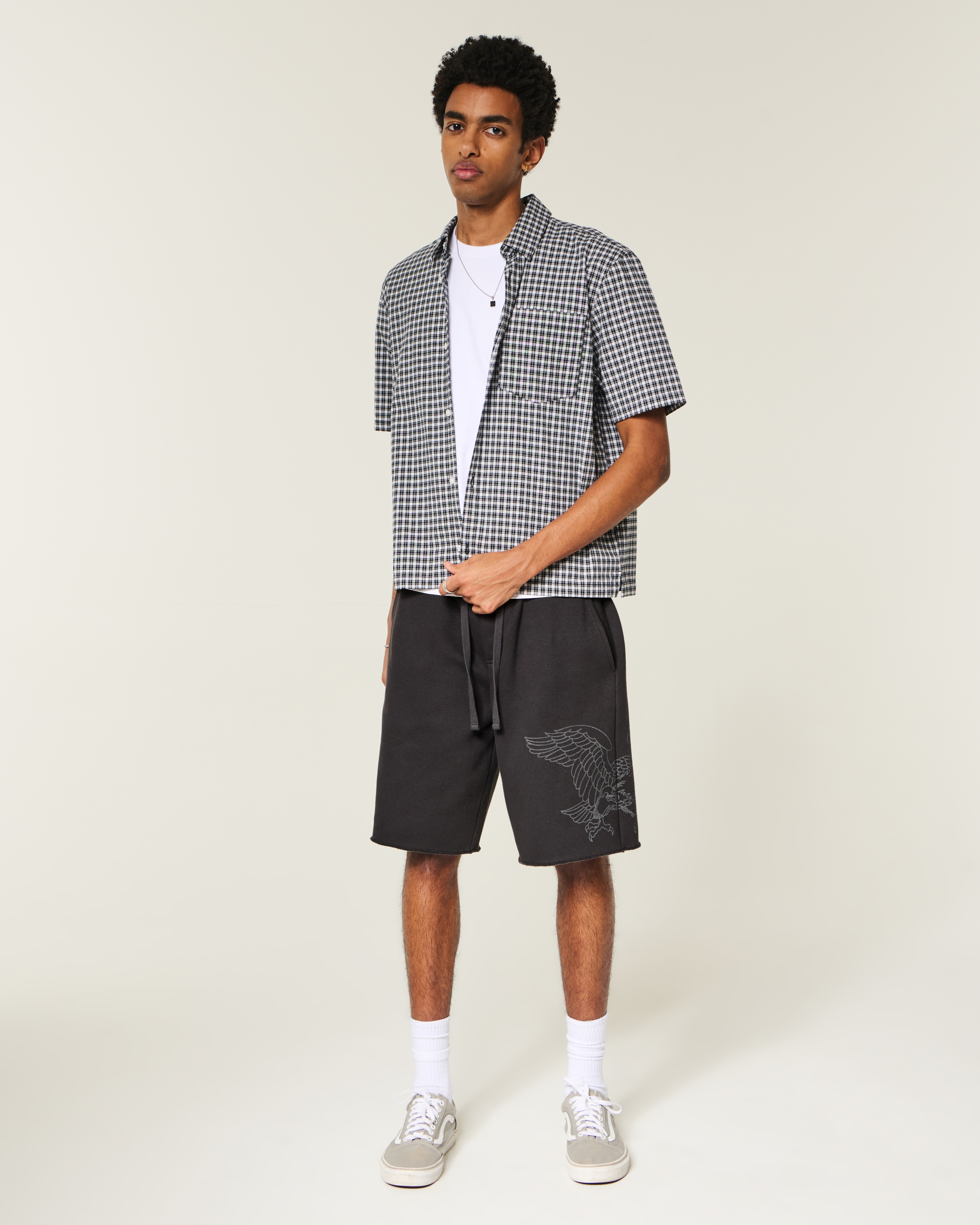 Мужские шорты Hollister Feel Good Camo At-the-Knee Baggy Fleece Shorts — фото 2