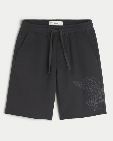 Мужские шорты Hollister Feel Good Camo At-the-Knee Baggy Fleece Shorts