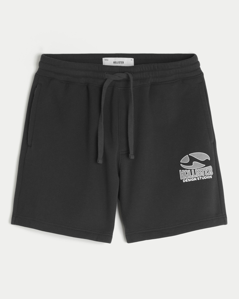 Мужские шорты Hollister Above-the-Knee Logo Graphic Baggy Fleece Shorts