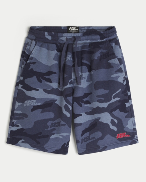 Мужские шорты Hollister At-the-Knee Camo No Fear Graphic Baggy Fleece Shorts