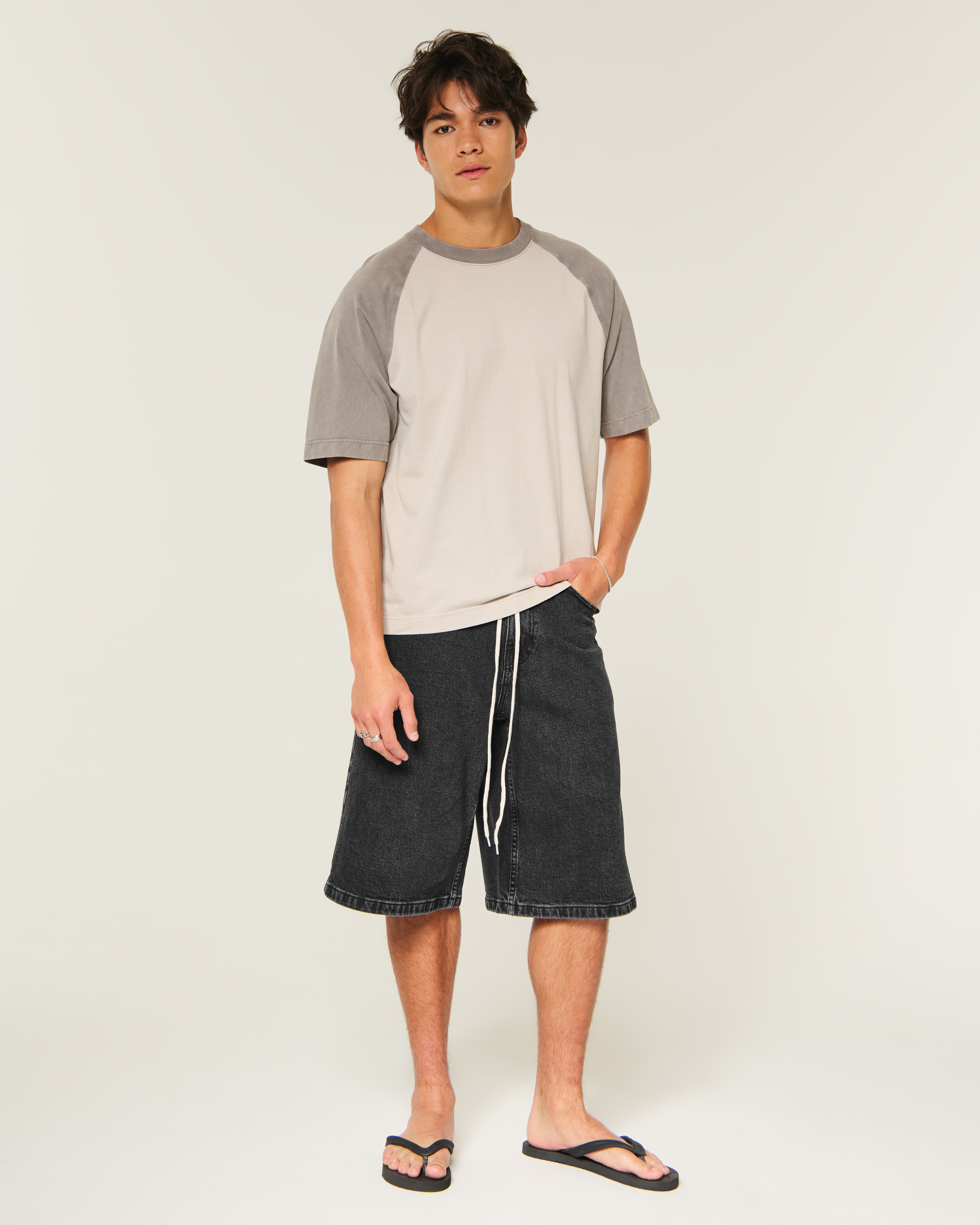 Мужские шорты Hollister Extreme Baggy Jean Shorts — фото 2