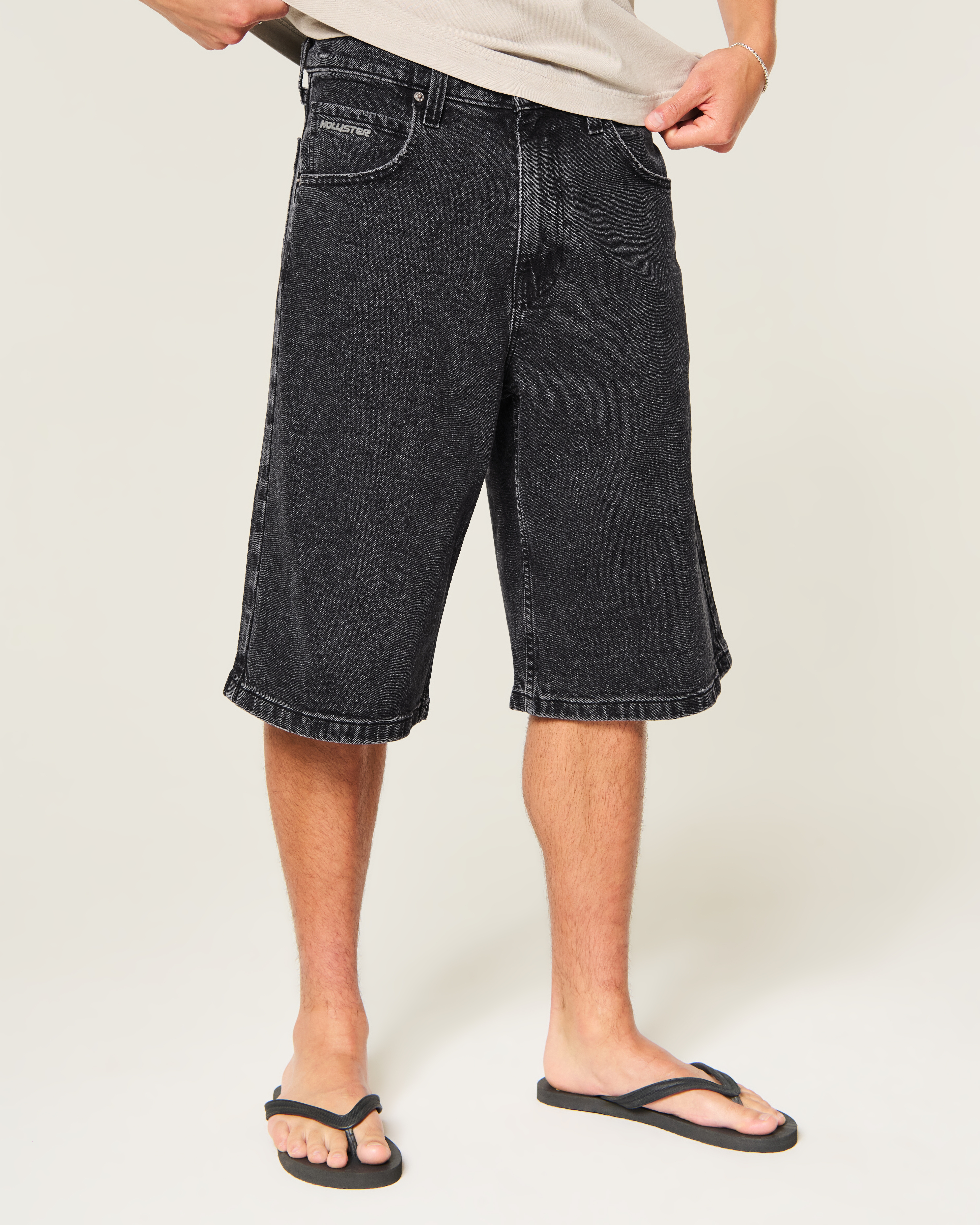 Мужские шорты Hollister Extreme Baggy Jean Shorts — фото 3