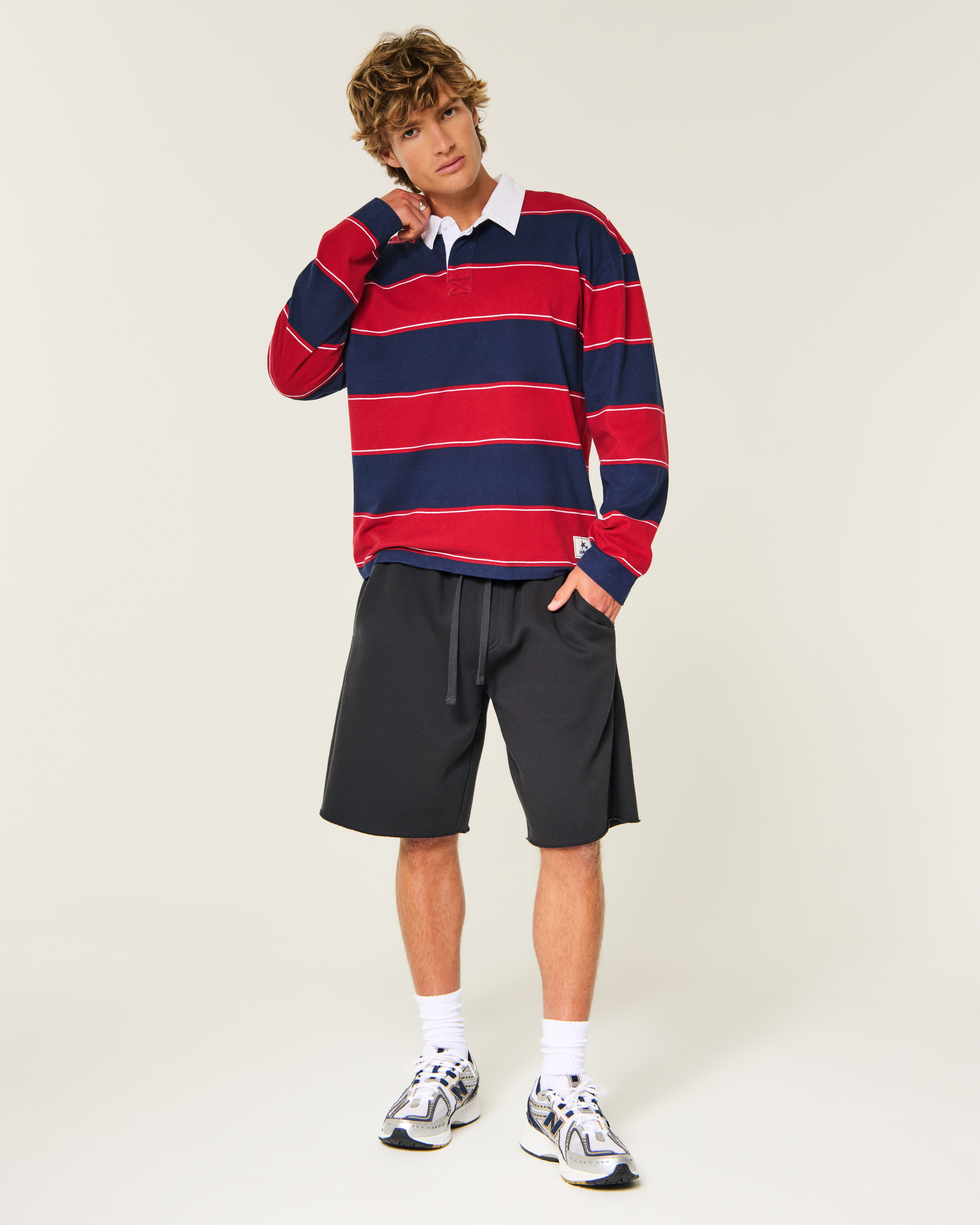 Мужские шорты Hollister Feel Good At-the-Knee Baggy Fleece Shorts — фото 2