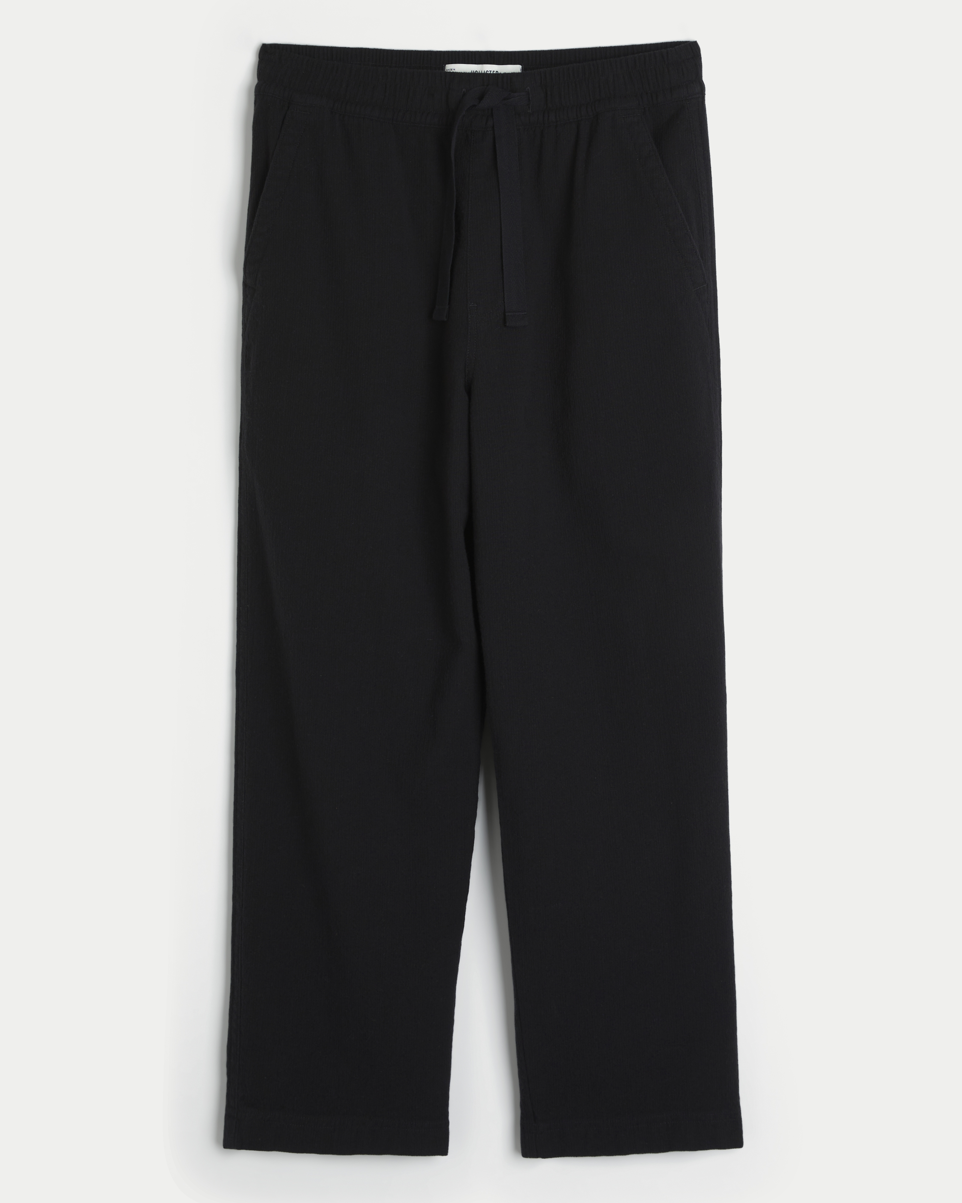 Мужские брюки Hollister Textural Baggy Pull-On, цвет: Чёрный