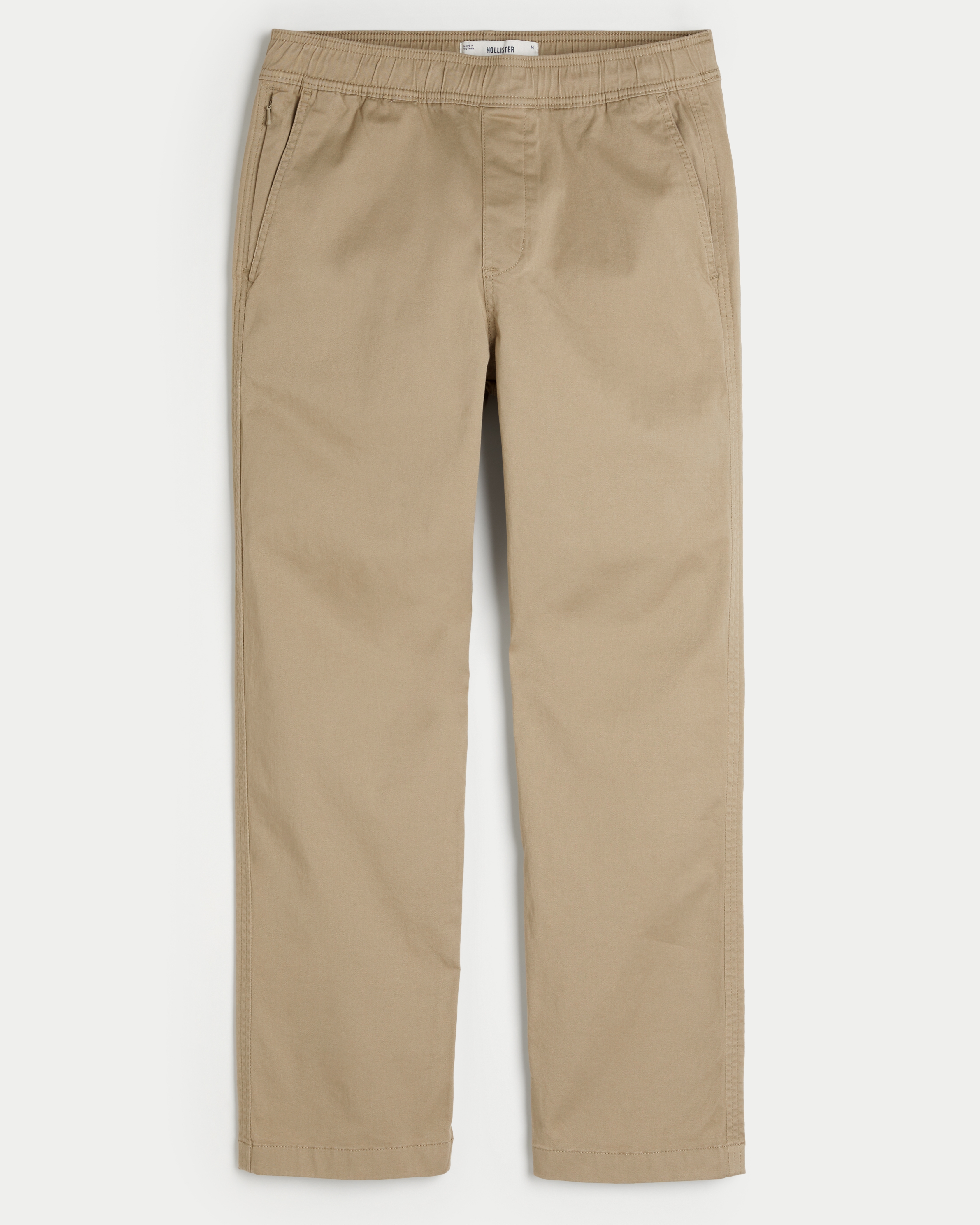 Мужские брюки Hollister Straight Pull-On, цвет: Хаки — фото 1