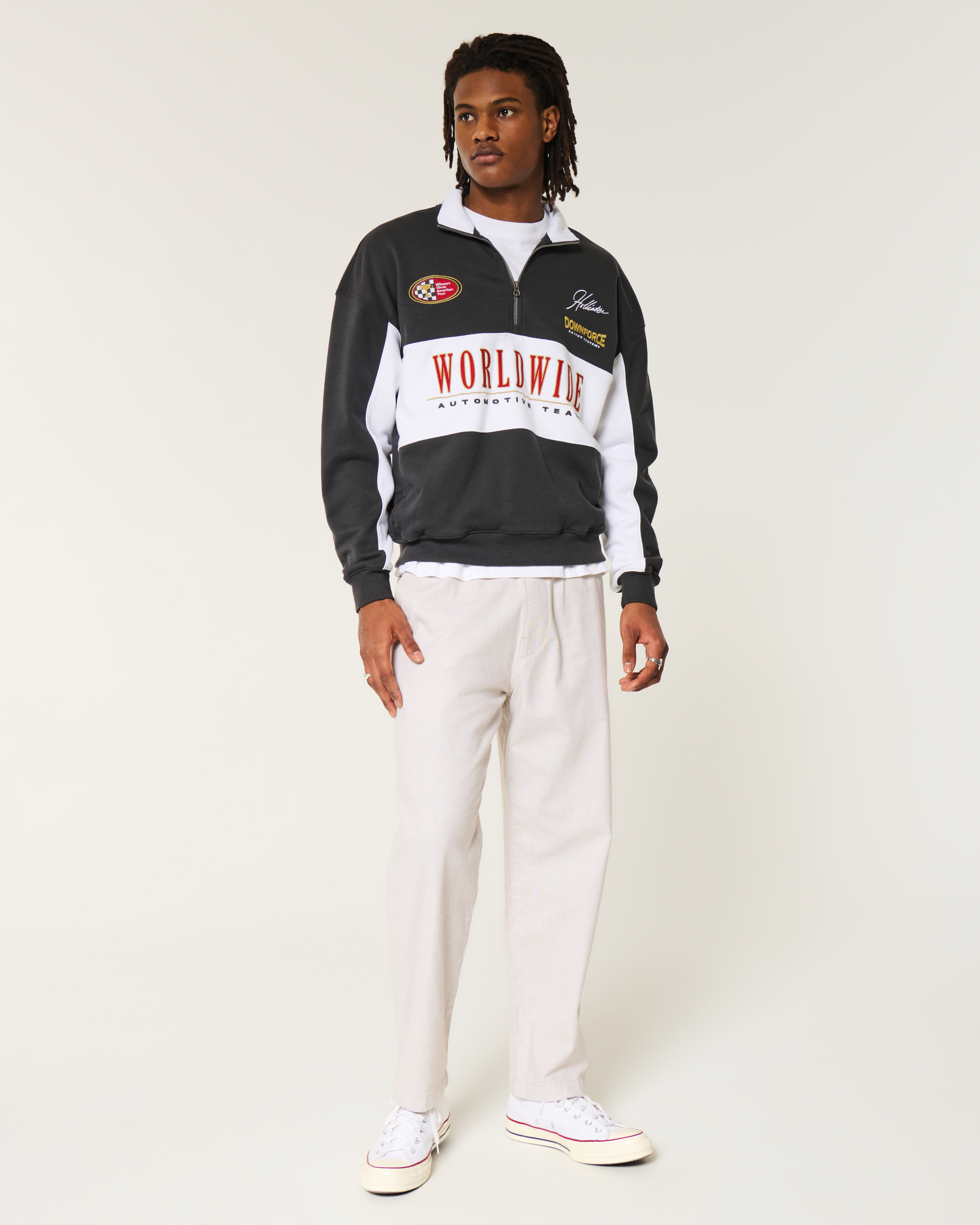 Мужские брюки Hollister Linen-Blend Loose Pull-On Pants — фото 2